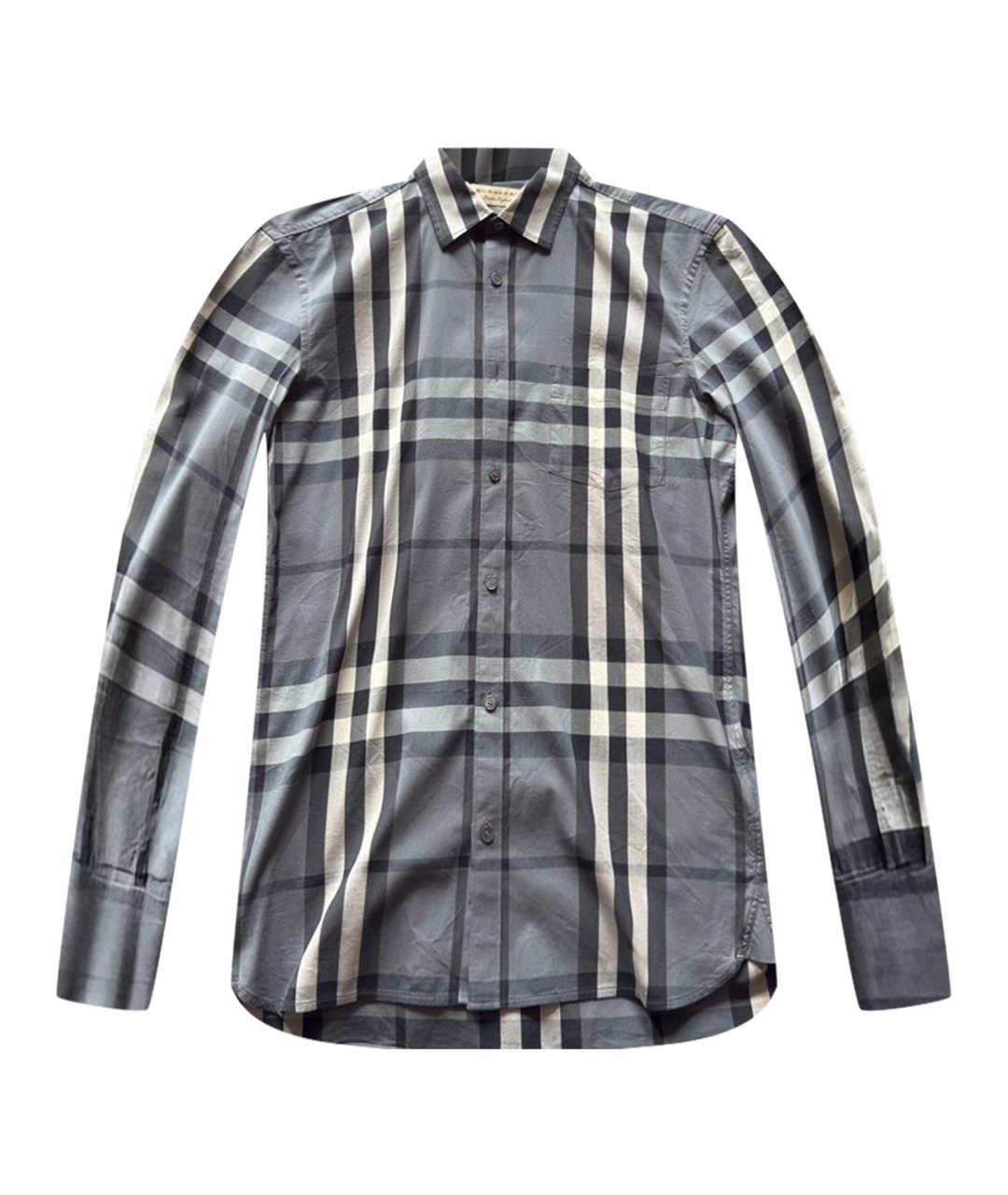 BURBERRY Антрацитовая хлопковая классическая рубашка, фото 1