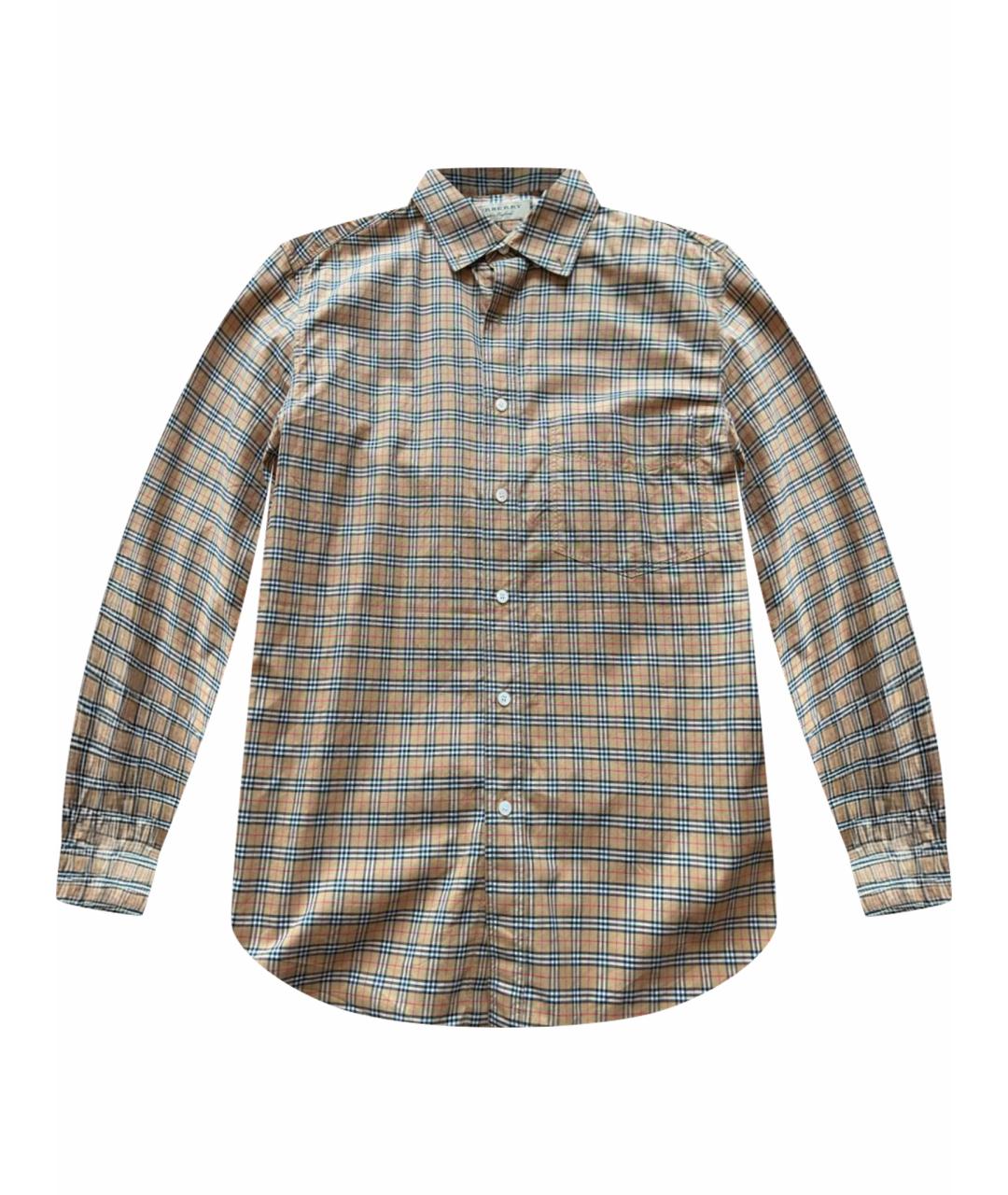BURBERRY Горчичная хлопковая кэжуал рубашка, фото 1