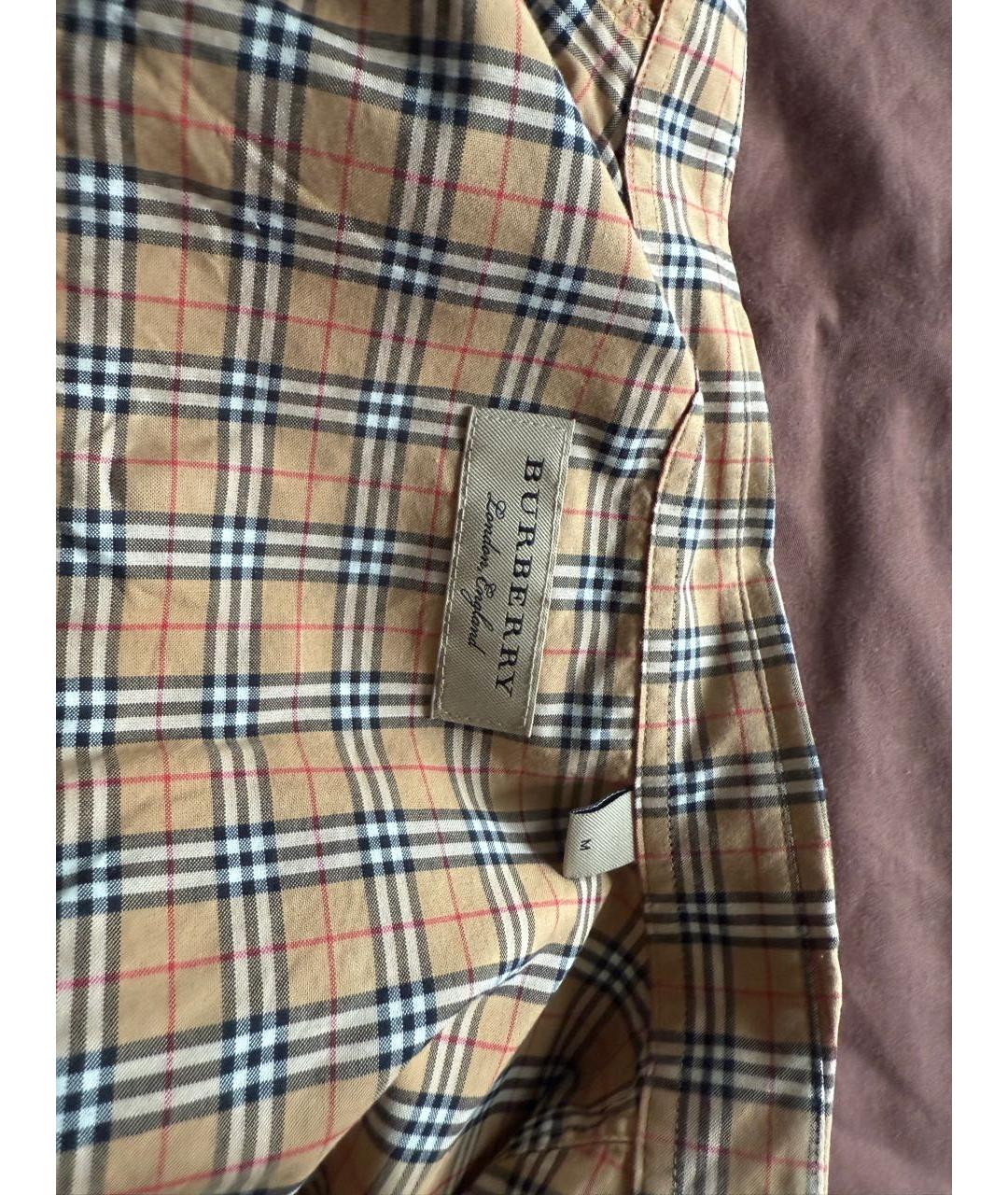 BURBERRY Горчичная хлопковая кэжуал рубашка, фото 3