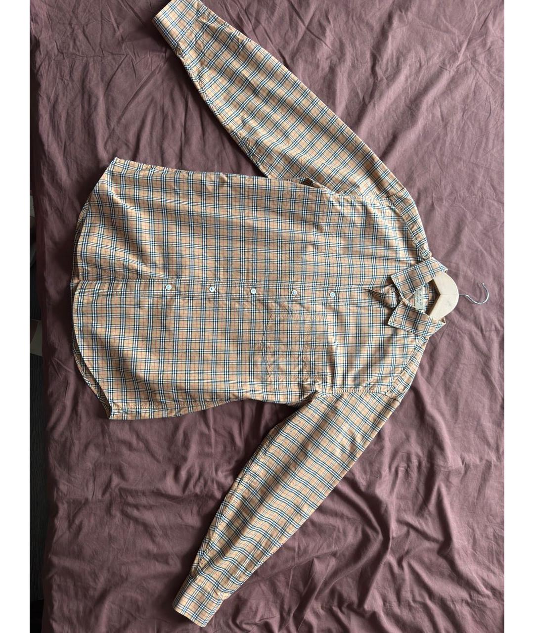 BURBERRY Горчичная хлопковая кэжуал рубашка, фото 2
