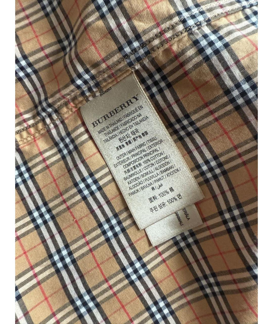 BURBERRY Горчичная хлопковая кэжуал рубашка, фото 4
