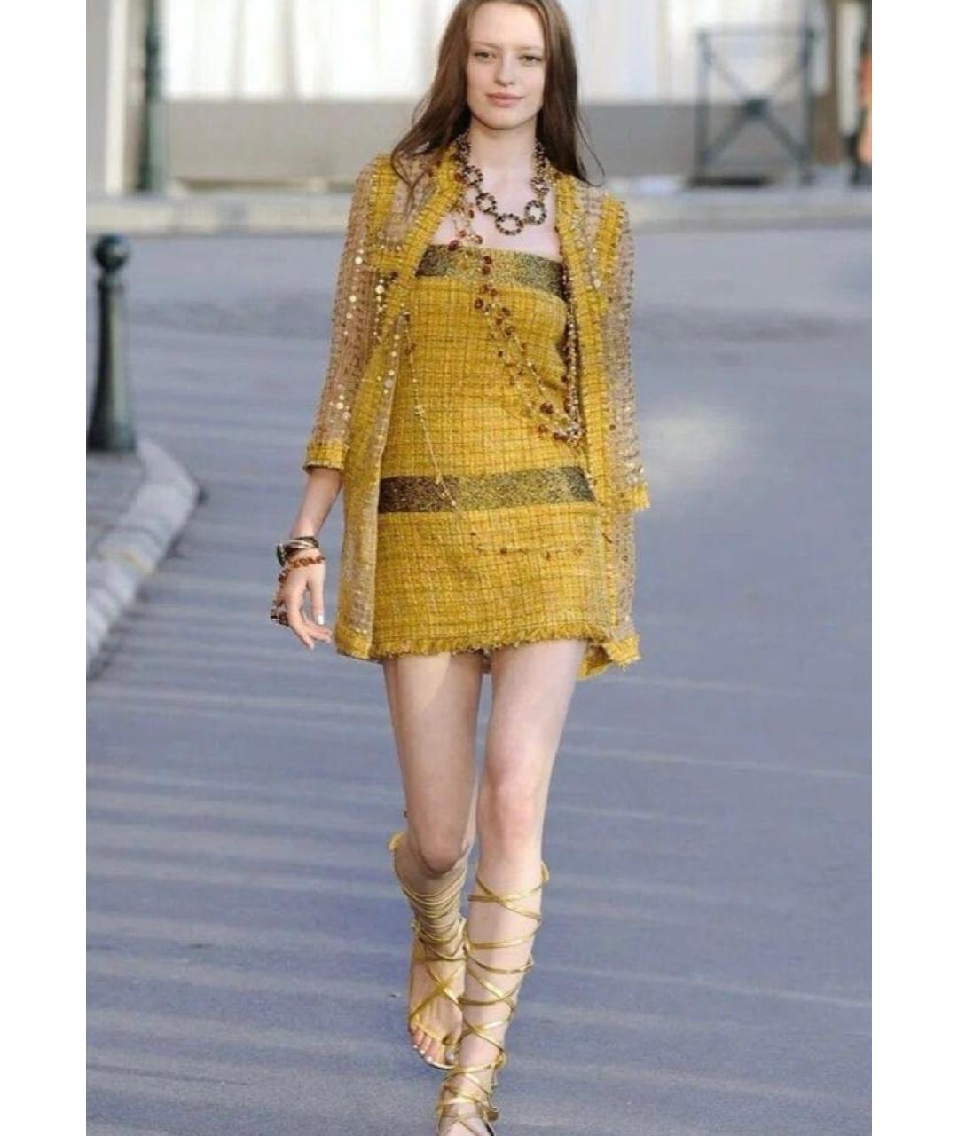 CHANEL Желтая юбка мини, фото 3