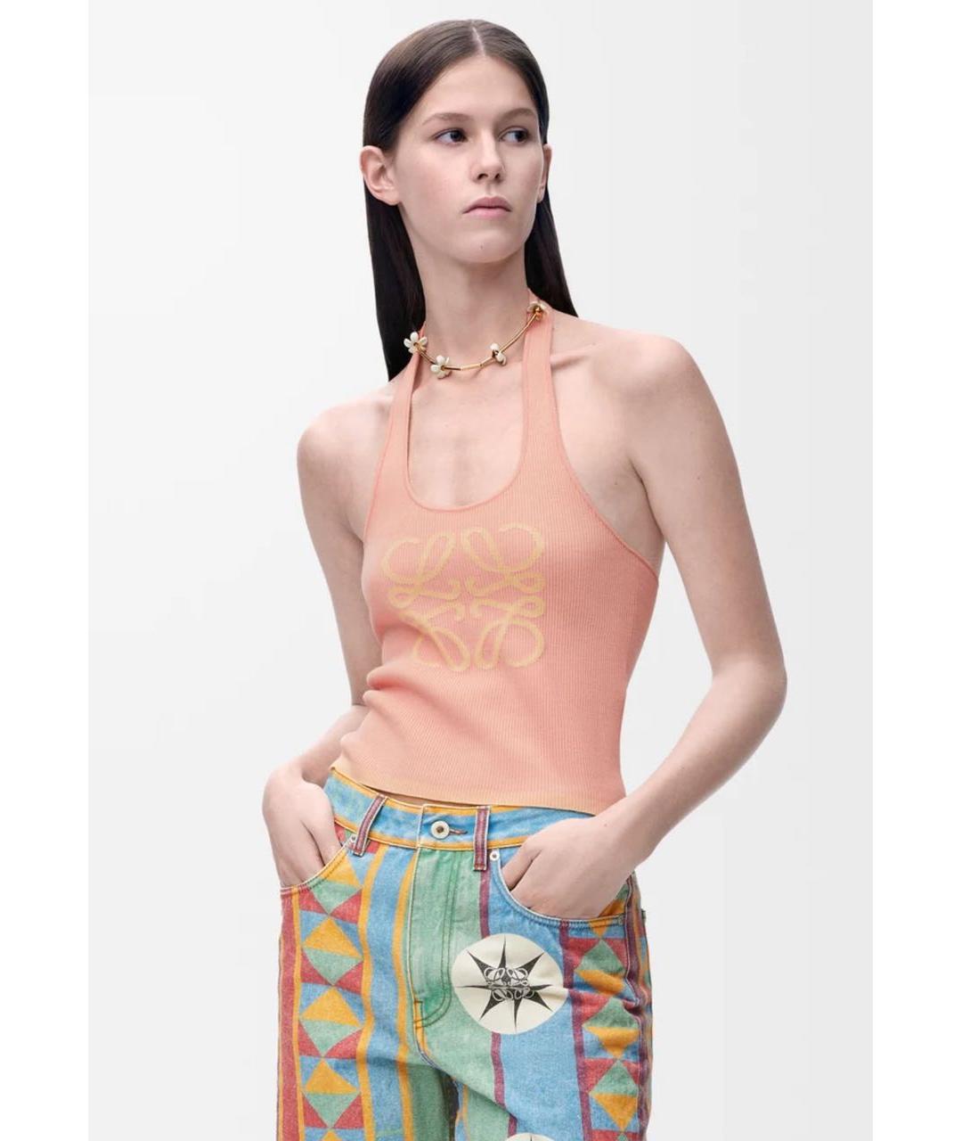 LOEWE Розовая хлопковая майка, фото 3