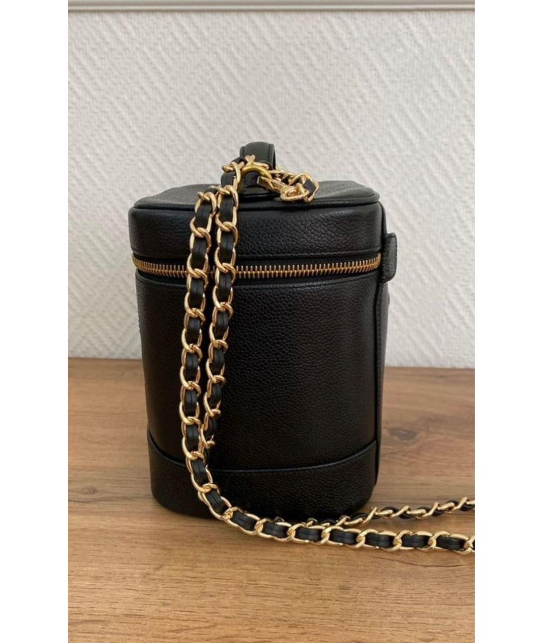 CHANEL Черная кожаная сумка с короткими ручками, фото 2