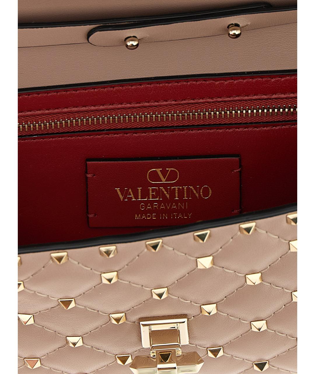 VALENTINO Розовая кожаная сумка через плечо, фото 4