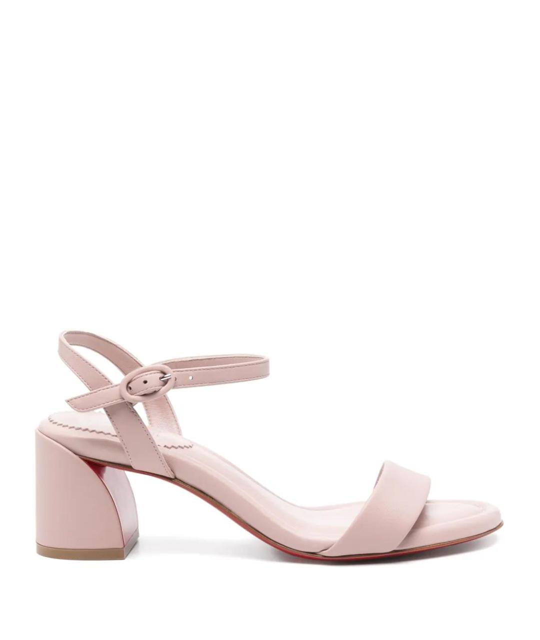 CHRISTIAN LOUBOUTIN Розовые кожаные сандалии, фото 1