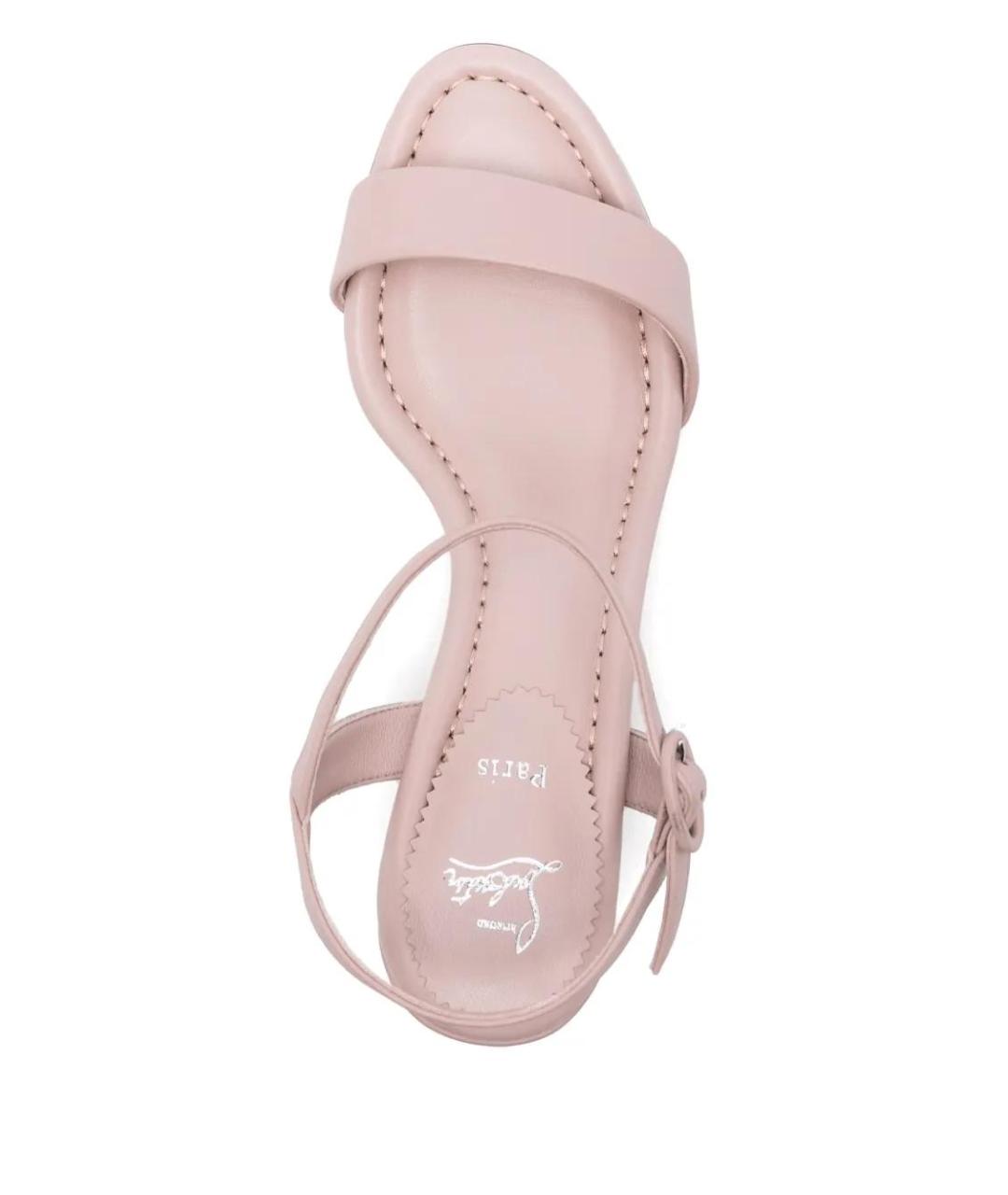 CHRISTIAN LOUBOUTIN Розовые кожаные сандалии, фото 3