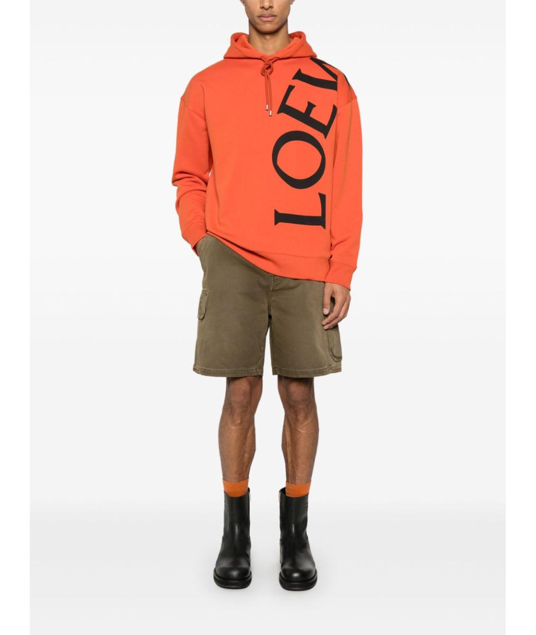 LOEWE Хаки хлопковые шорты, фото 4