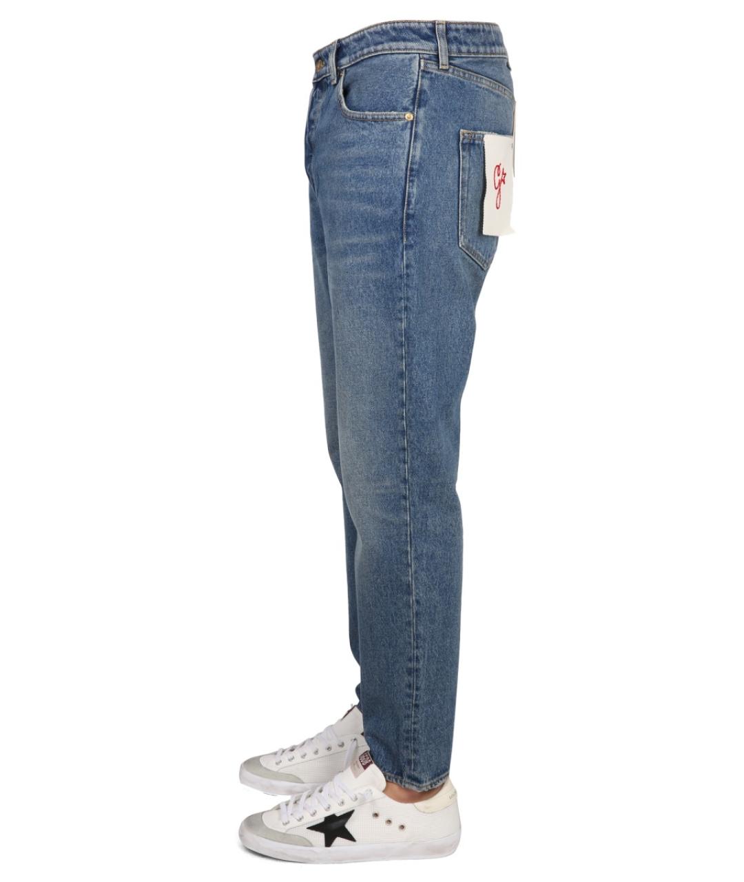 GOLDEN GOOSE DELUXE BRAND Синие хлопковые прямые джинсы, фото 5