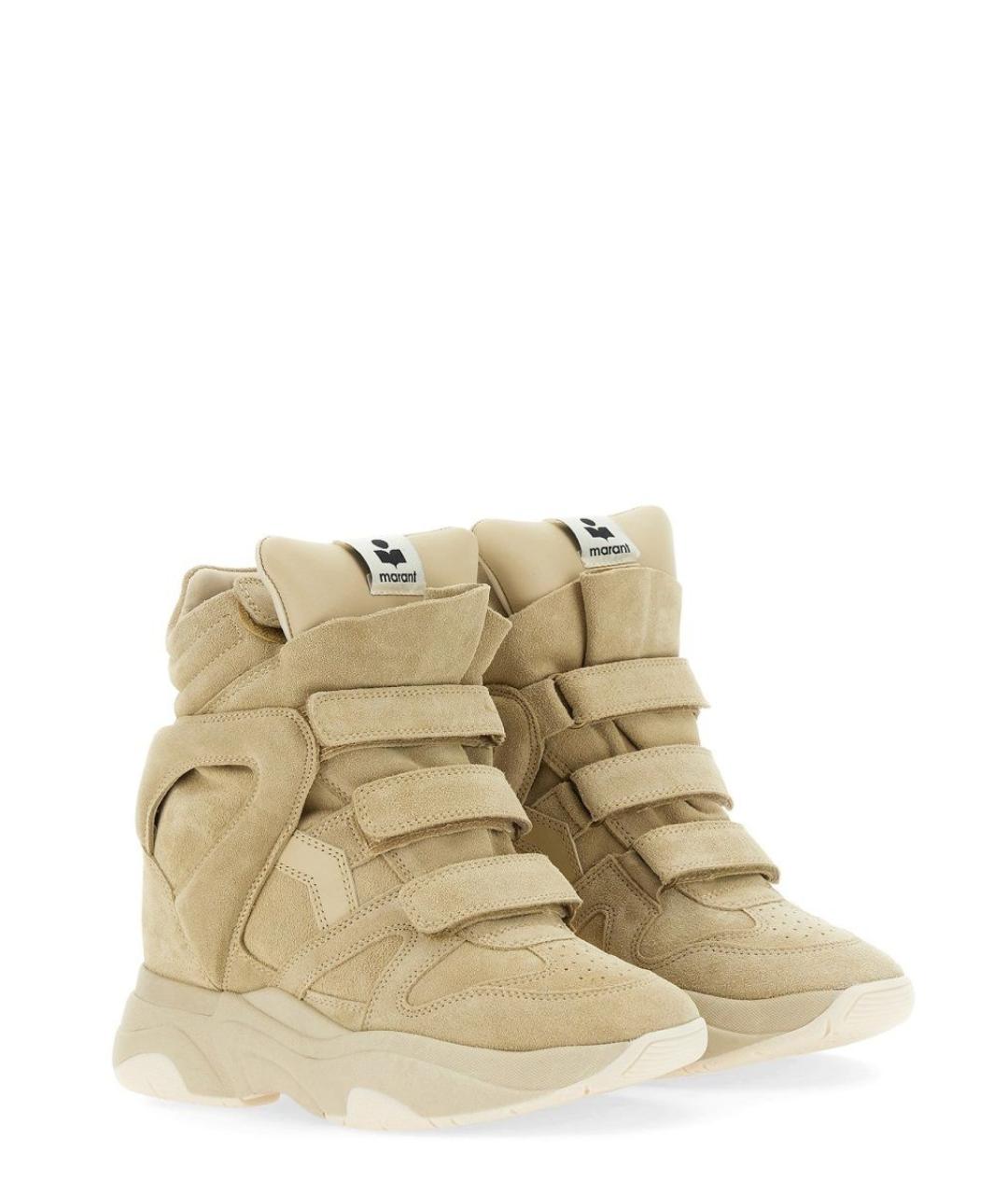 ISABEL MARANT Бежевые кожаные кроссовки, фото 2