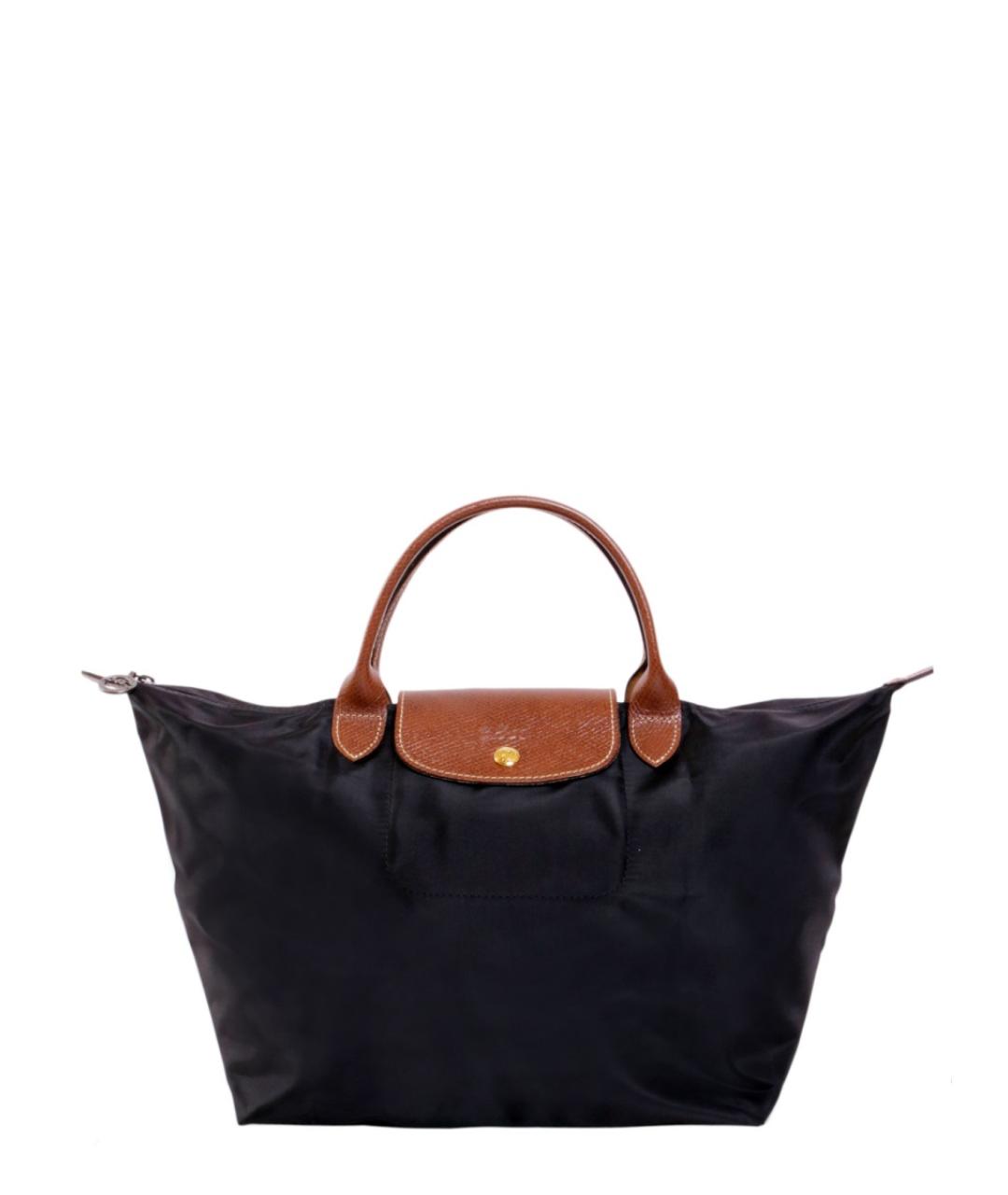 LONGCHAMP Черная синтетическая сумка с короткими ручками, фото 1