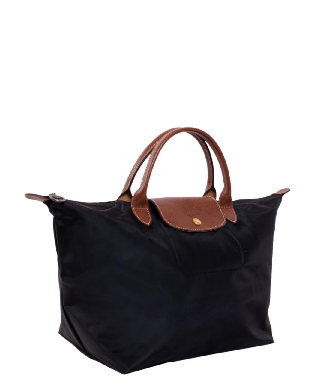 LONGCHAMP Черная синтетическая сумка с короткими ручками, фото 2