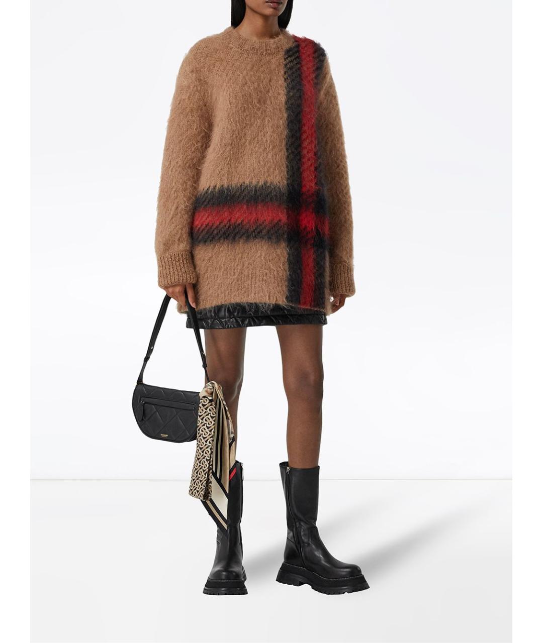 BURBERRY Бежевый шелковый шарф, фото 3