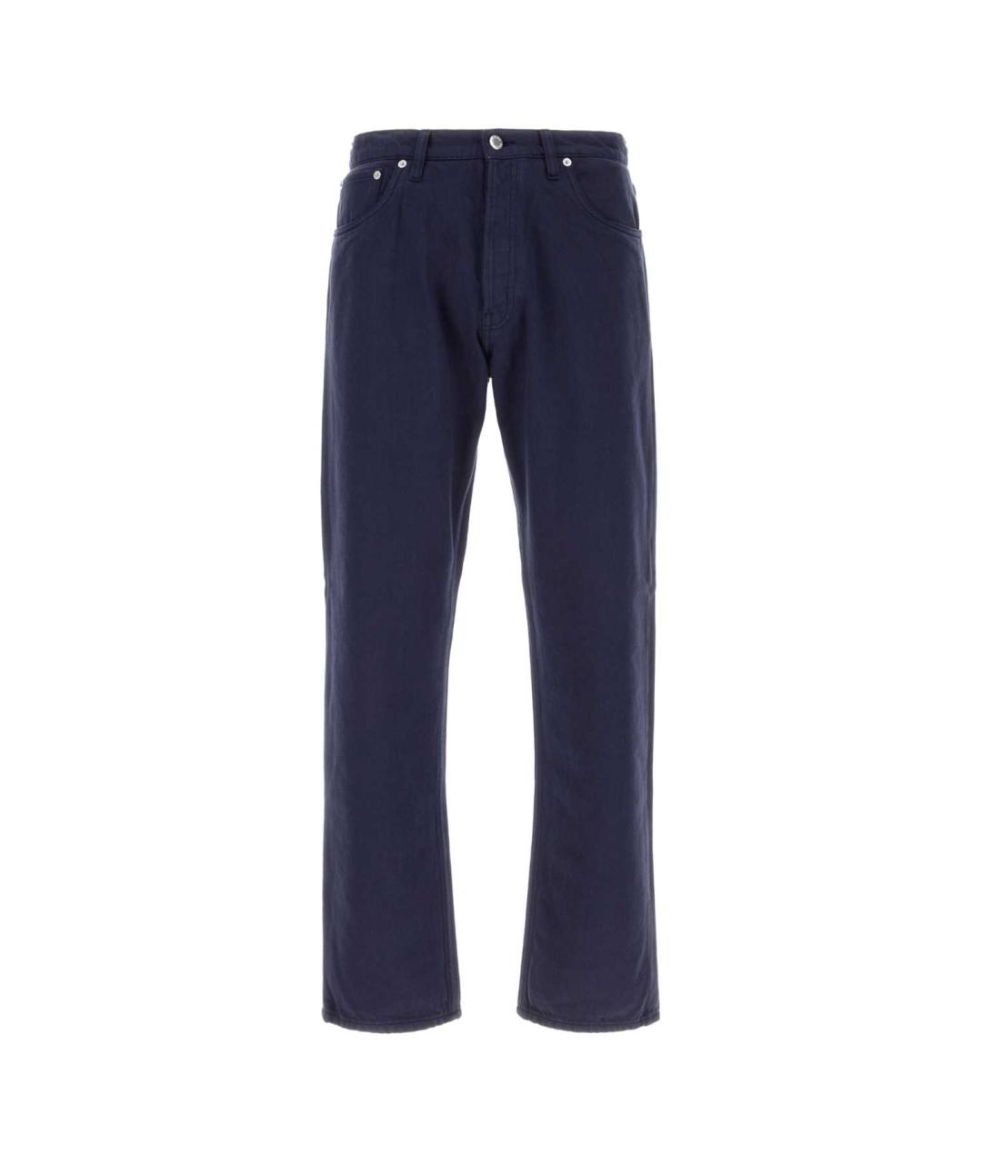 PRADA Синие хлопковые повседневные брюки, фото 1