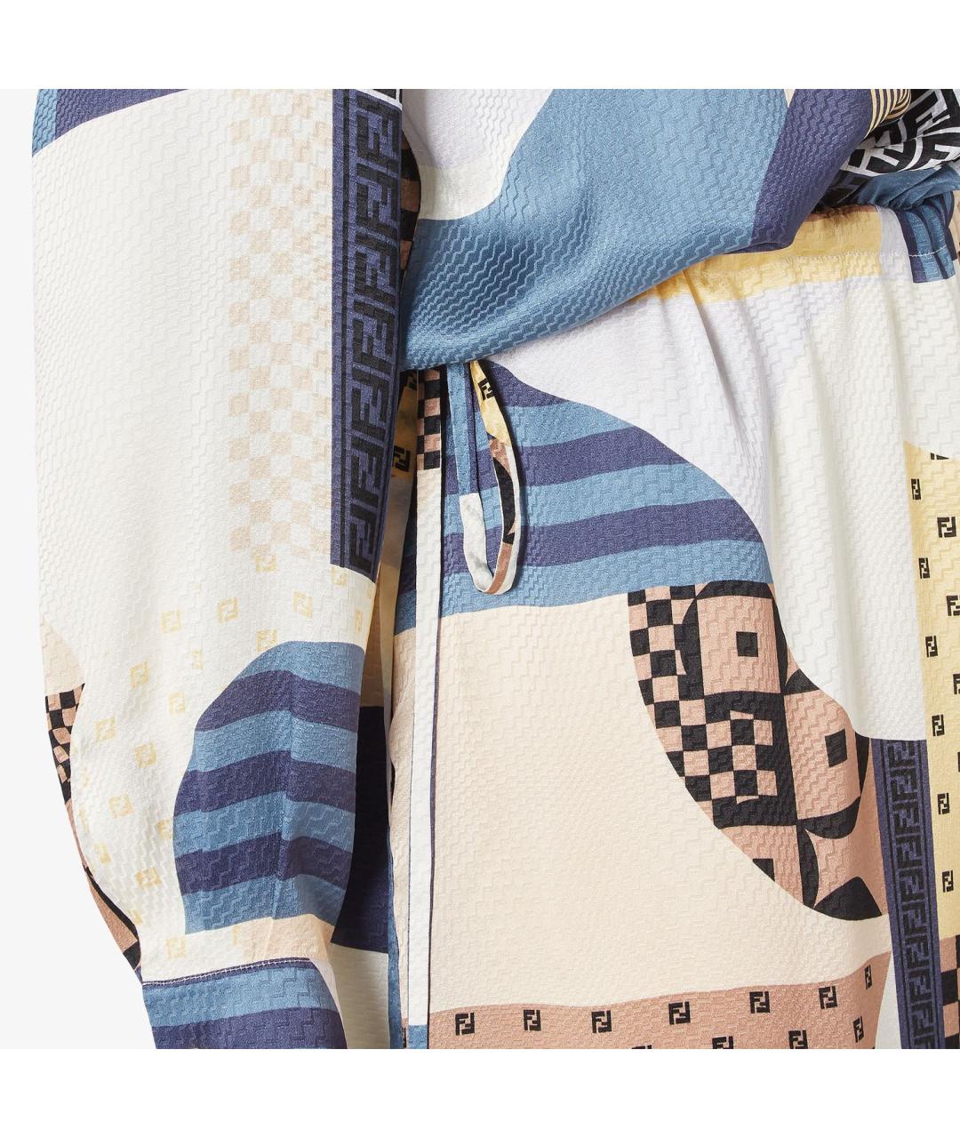 FENDI Мульти шелковое повседневное платье, фото 3