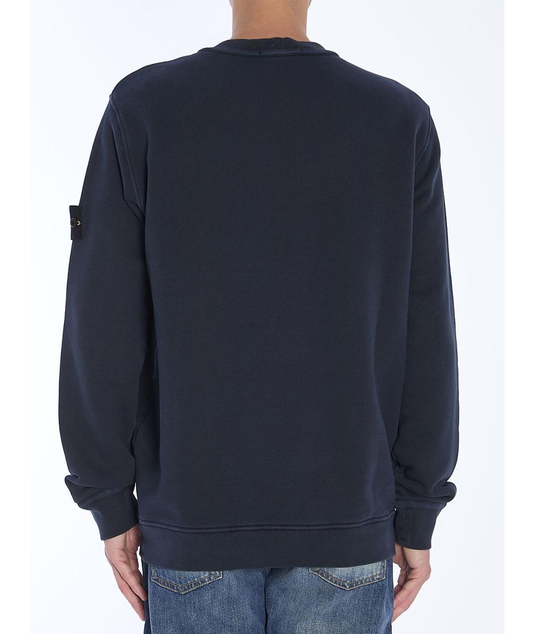 STONE ISLAND Темно-синий хлопковый джемпер / свитер, фото 4