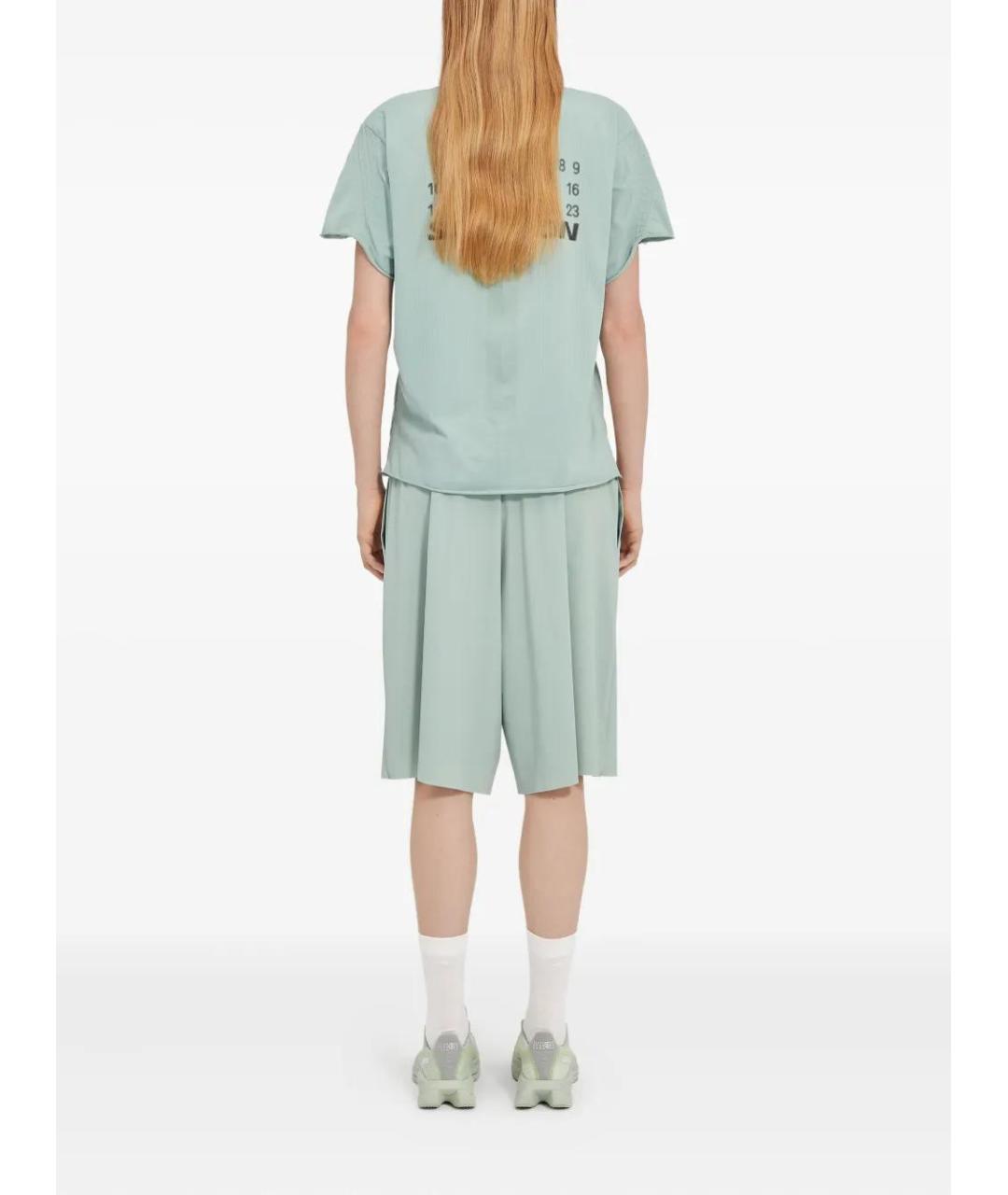 MM6 MAISON MARGIELA Бирюзовая полиамидовая футболка, фото 4