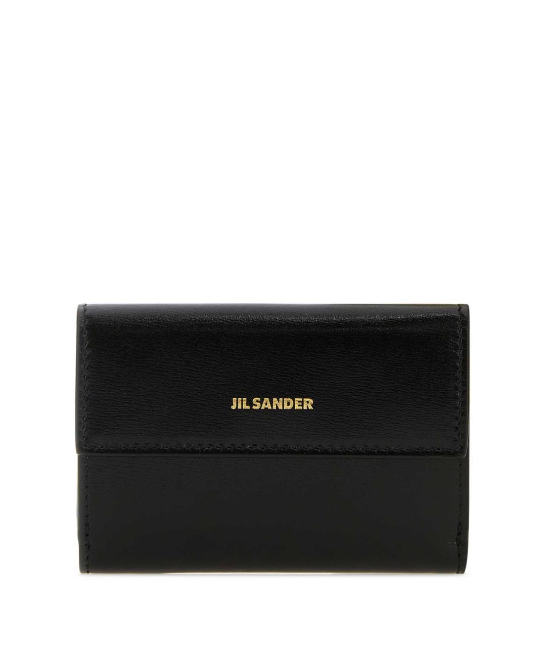JIL SANDER Черный кожаный кошелек, фото 1
