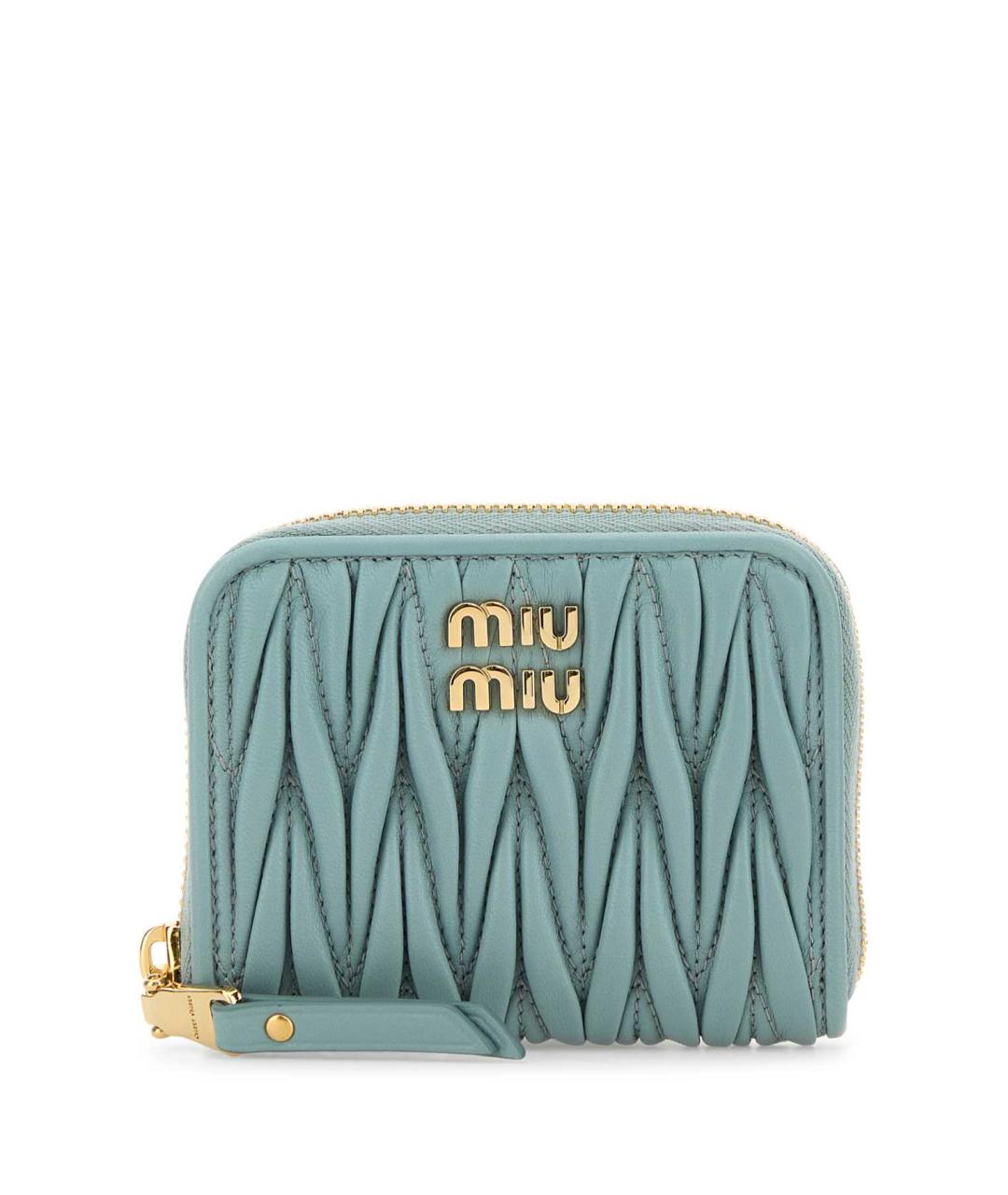 MIU MIU Голубой кожаный кошелек, фото 1