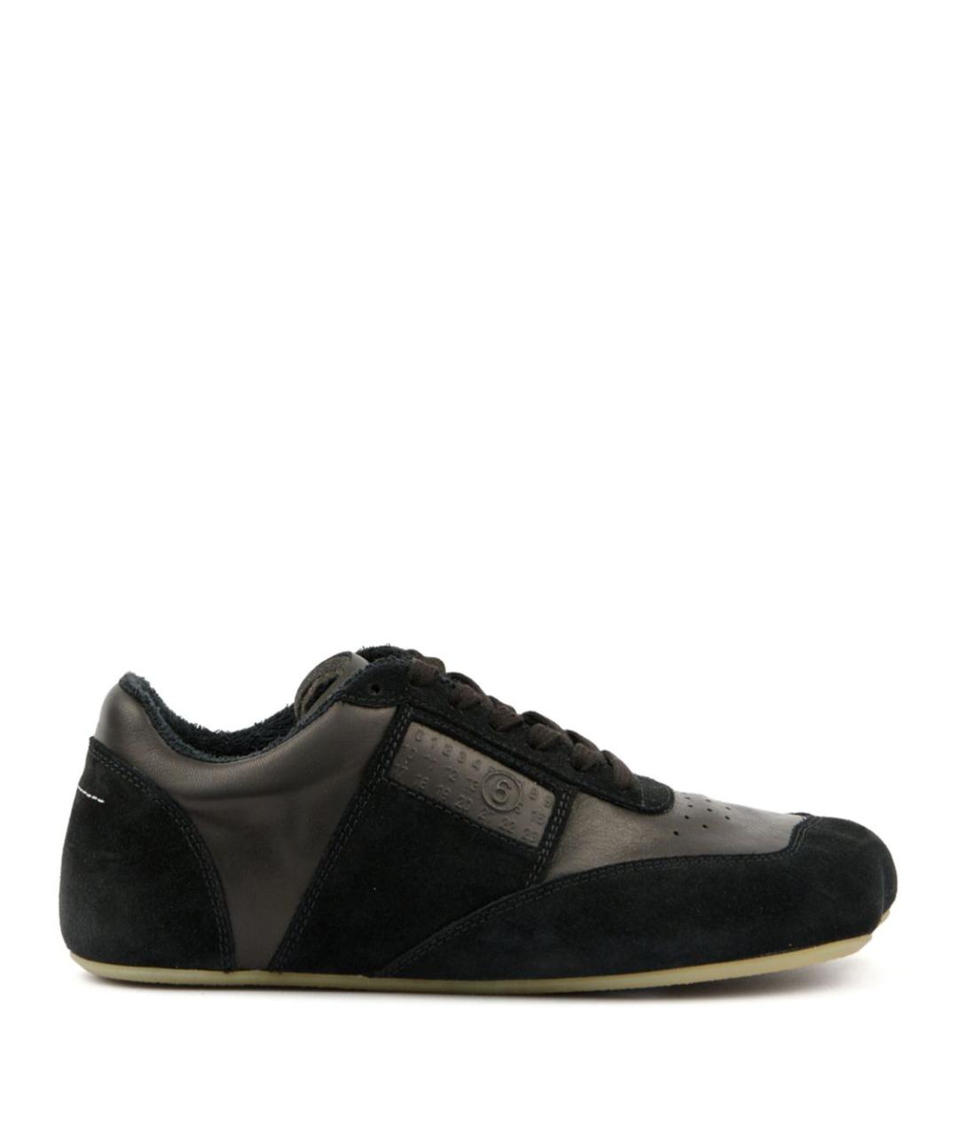 MM6 MAISON MARGIELA Черные кожаные низкие кроссовки / кеды, фото 1