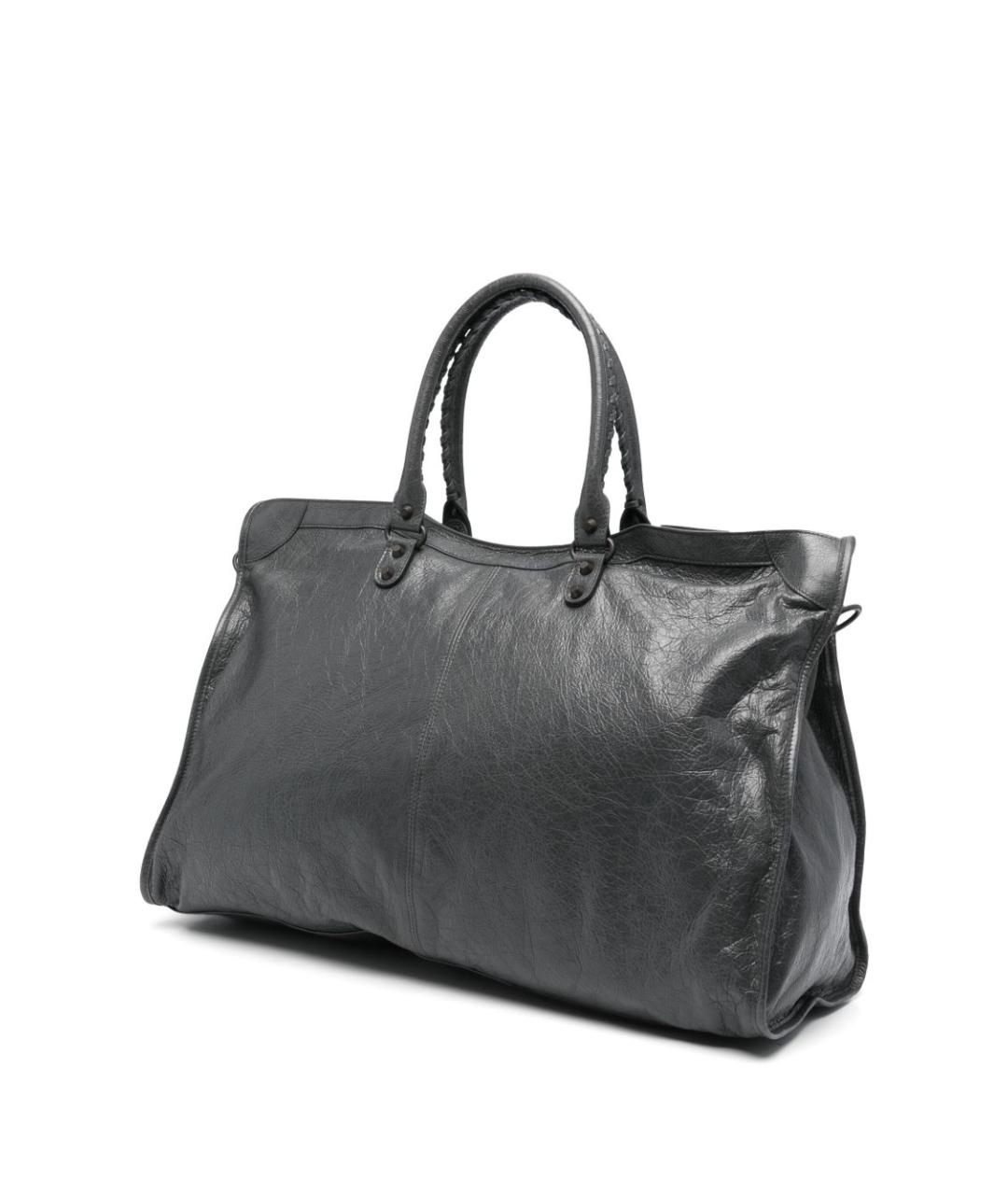 BALENCIAGA Черная кожаная сумка тоут, фото 4