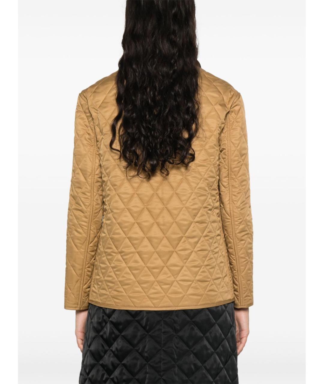 BURBERRY Бежевая полиэстеровая куртка, фото 4