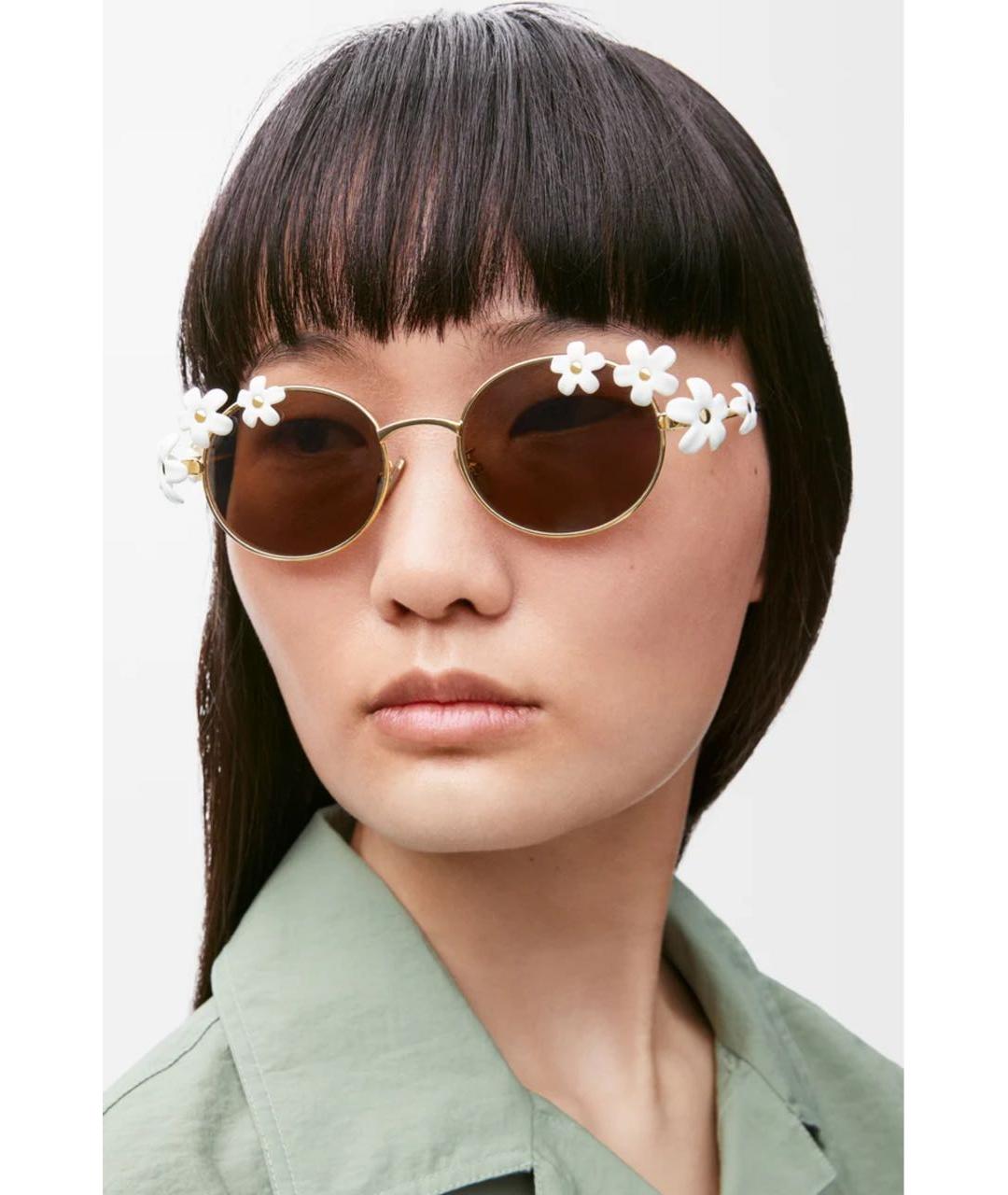 LOEWE Белые металлические солнцезащитные очки, фото 2