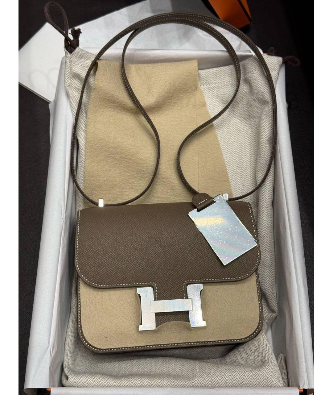 HERMES Коричневая кожаная сумка через плечо, фото 2