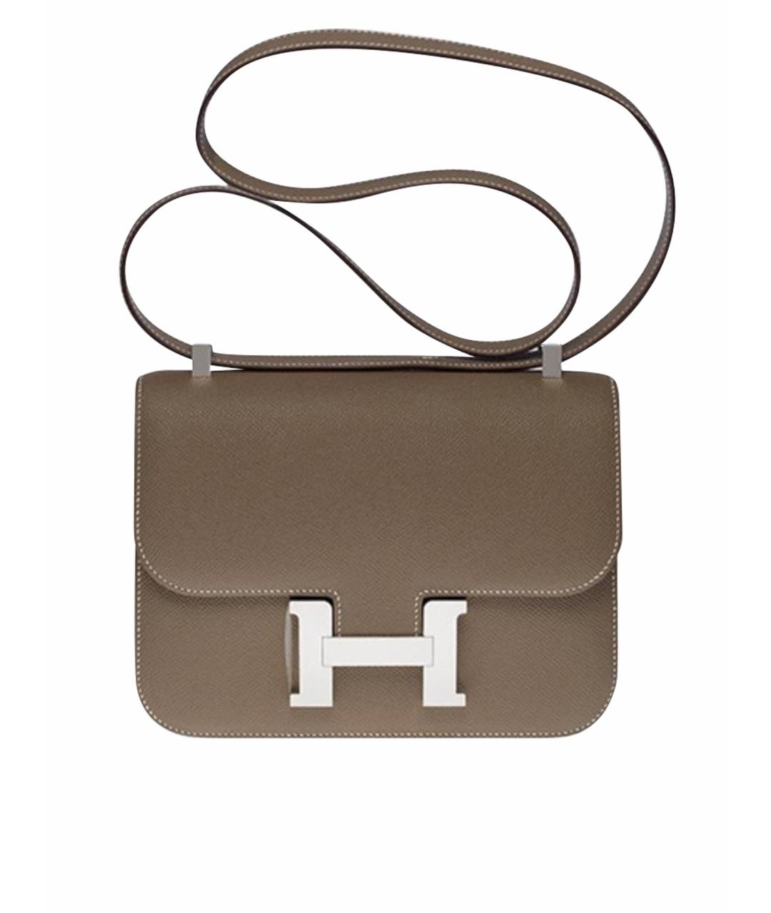 HERMES Коричневая кожаная сумка через плечо, фото 1