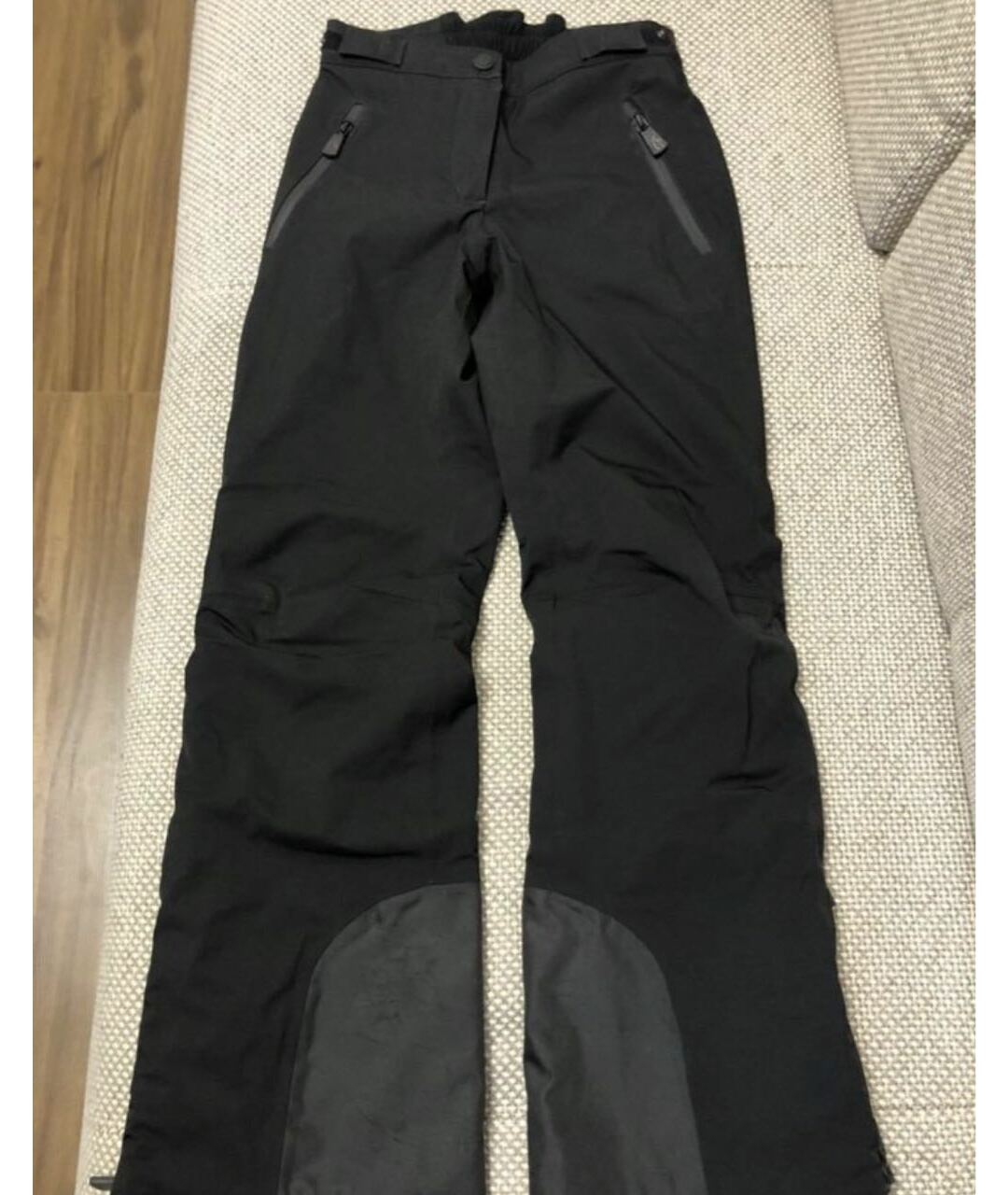 MONCLER Черные полиэстеровые брюки широкие, фото 4