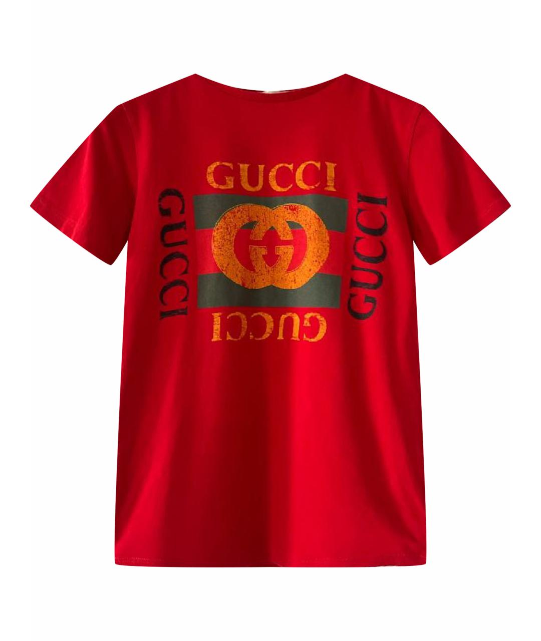 GUCCI Бордовая хлопковая футболка, фото 1