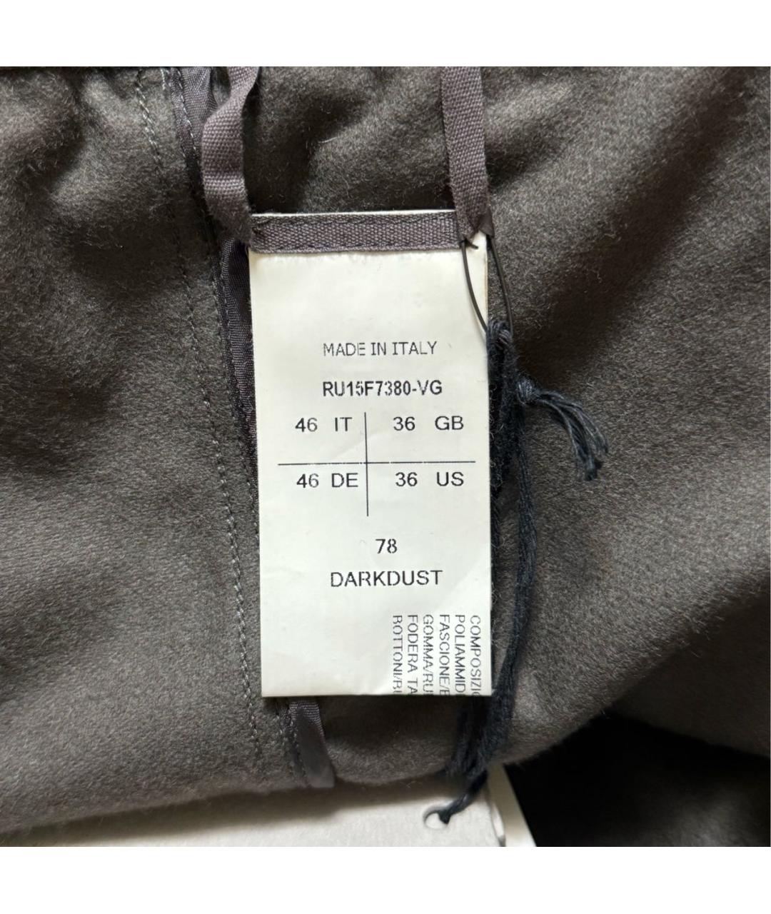 RICK OWENS Антрацитовые шерстяные повседневные брюки, фото 5