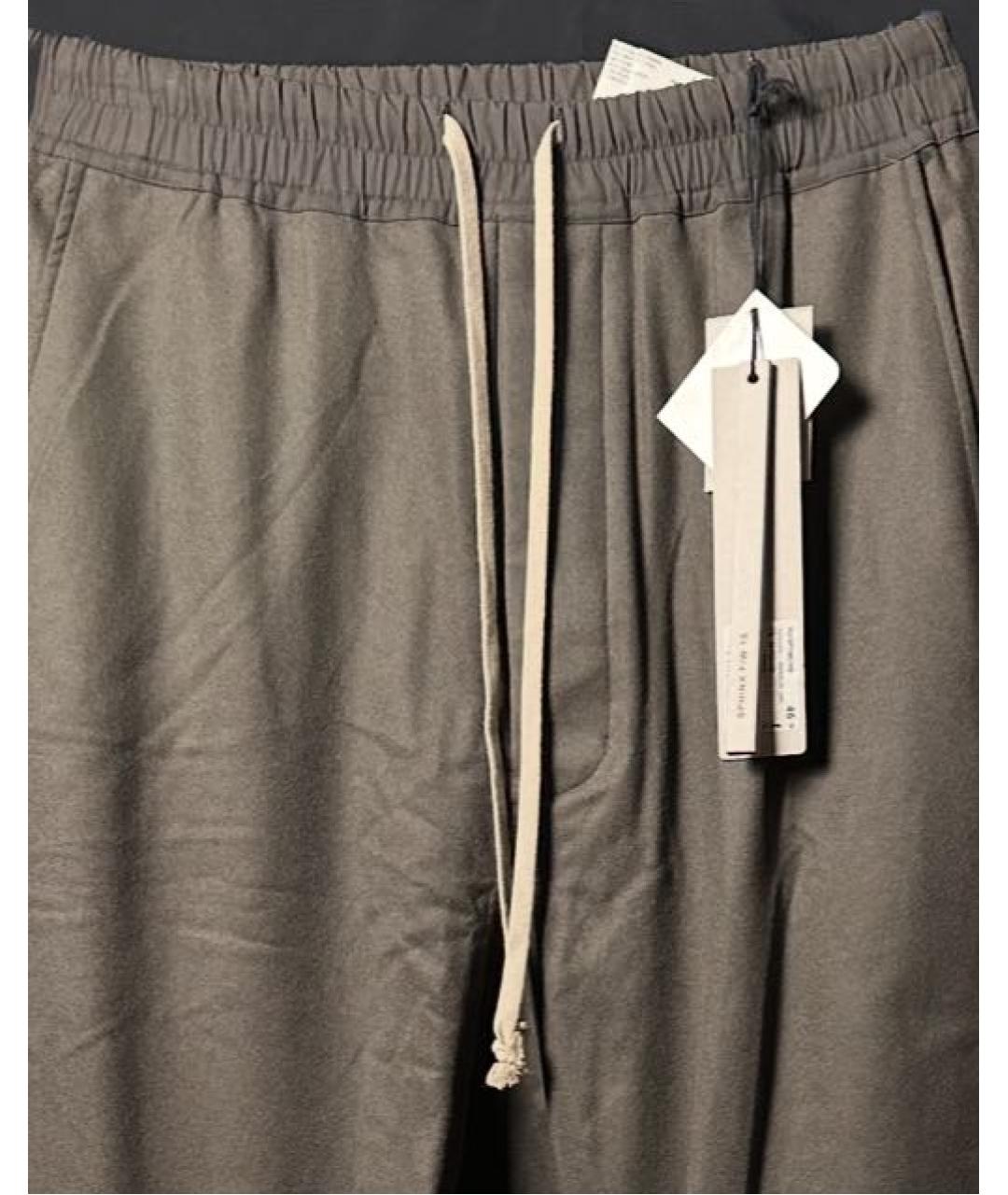 RICK OWENS Антрацитовые шерстяные повседневные брюки, фото 3