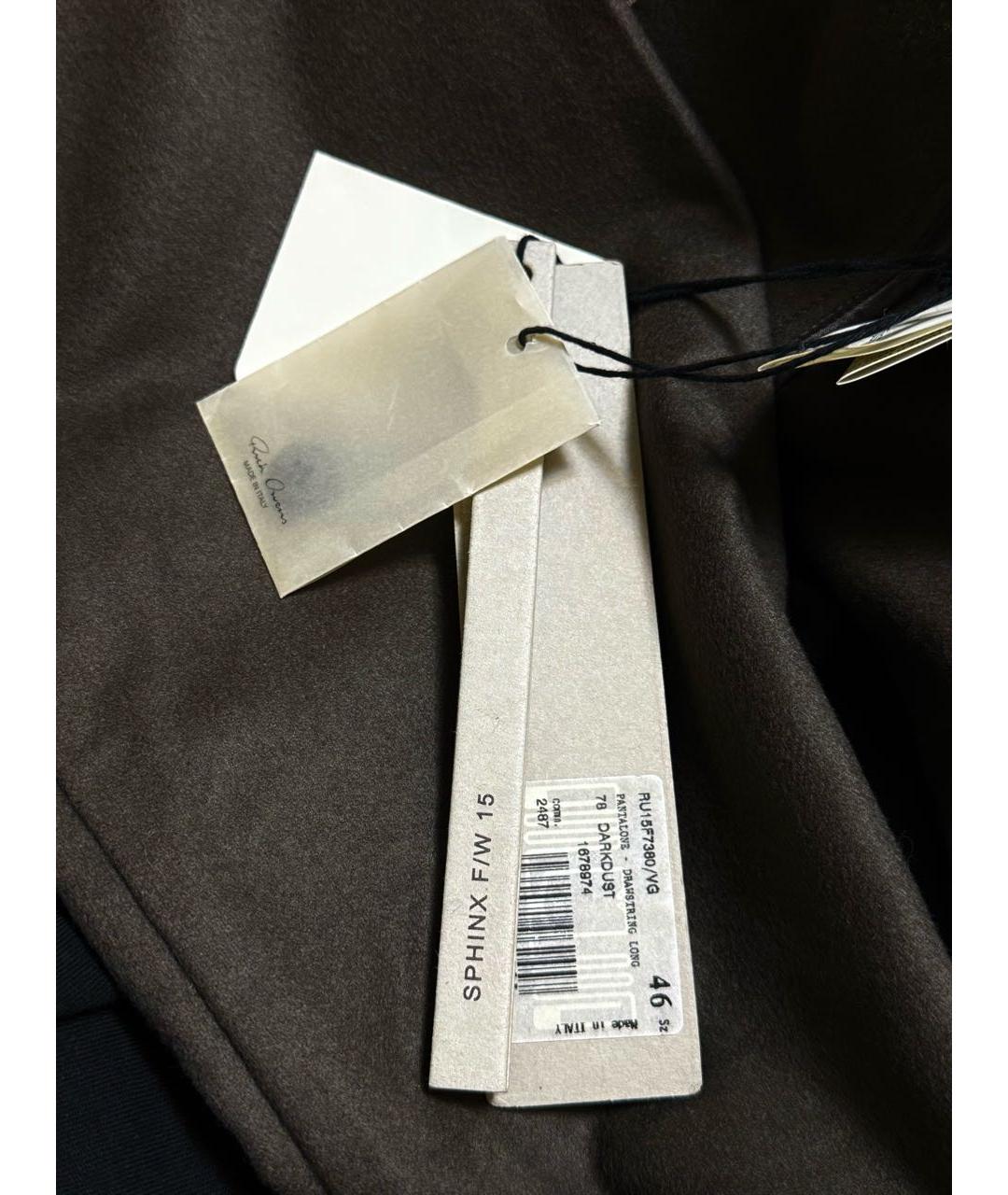 RICK OWENS Антрацитовые шерстяные повседневные брюки, фото 6