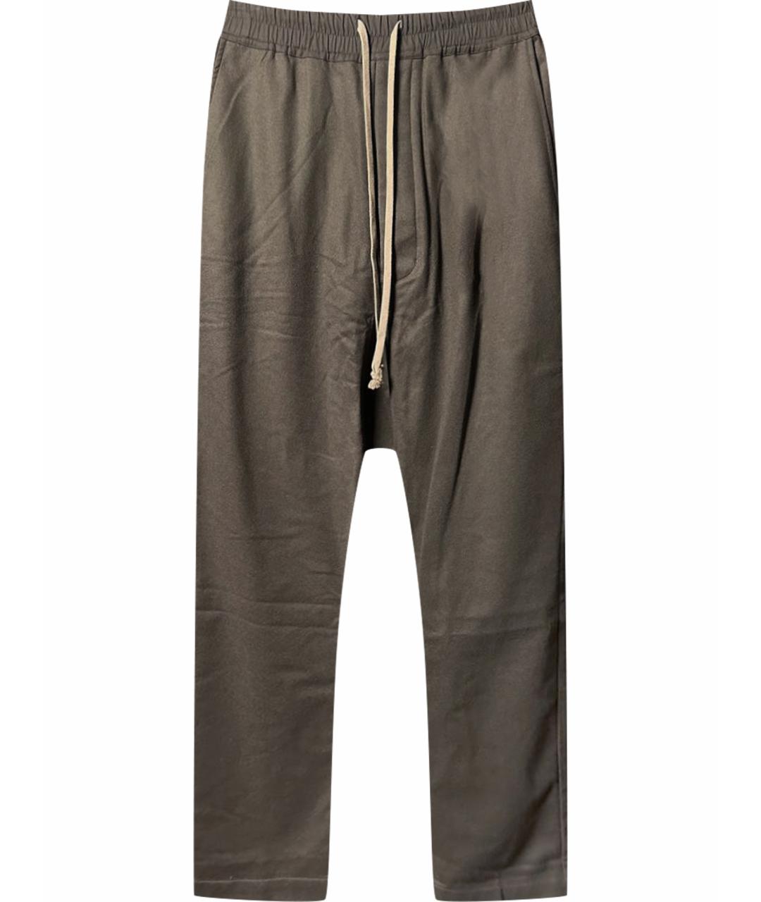 RICK OWENS Антрацитовые шерстяные повседневные брюки, фото 1