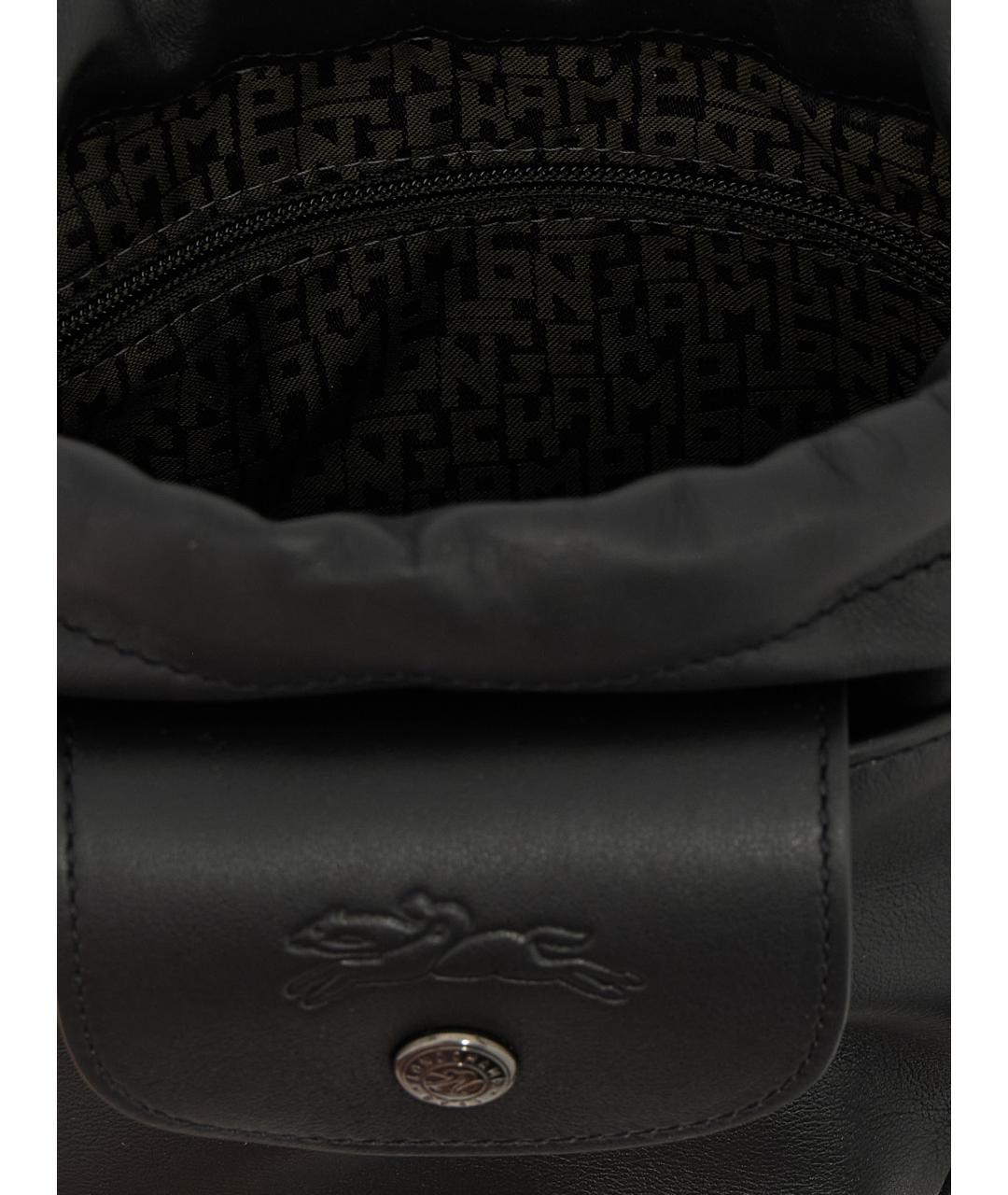 LONGCHAMP Черная кожаная сумка через плечо, фото 4