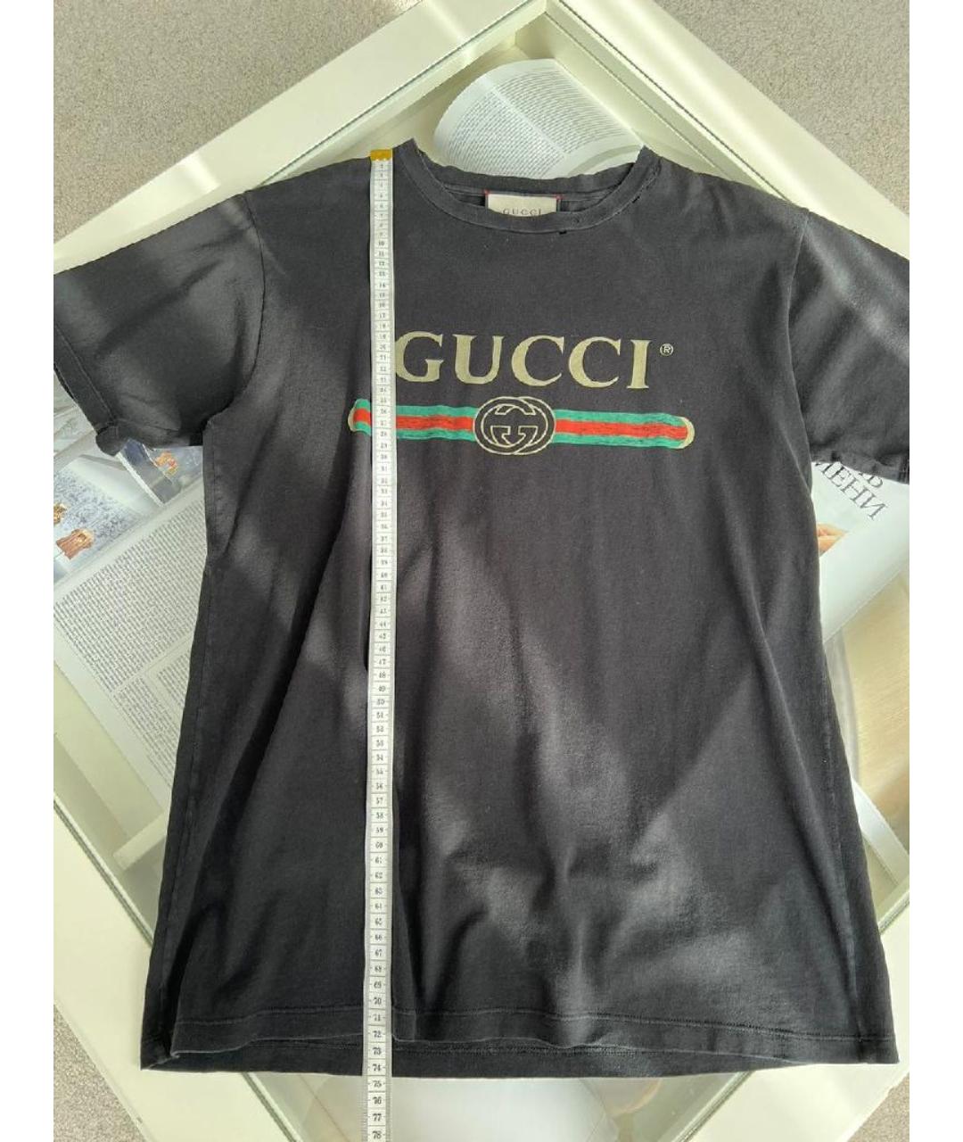 GUCCI Темно-синяя хлопковая футболка, фото 5