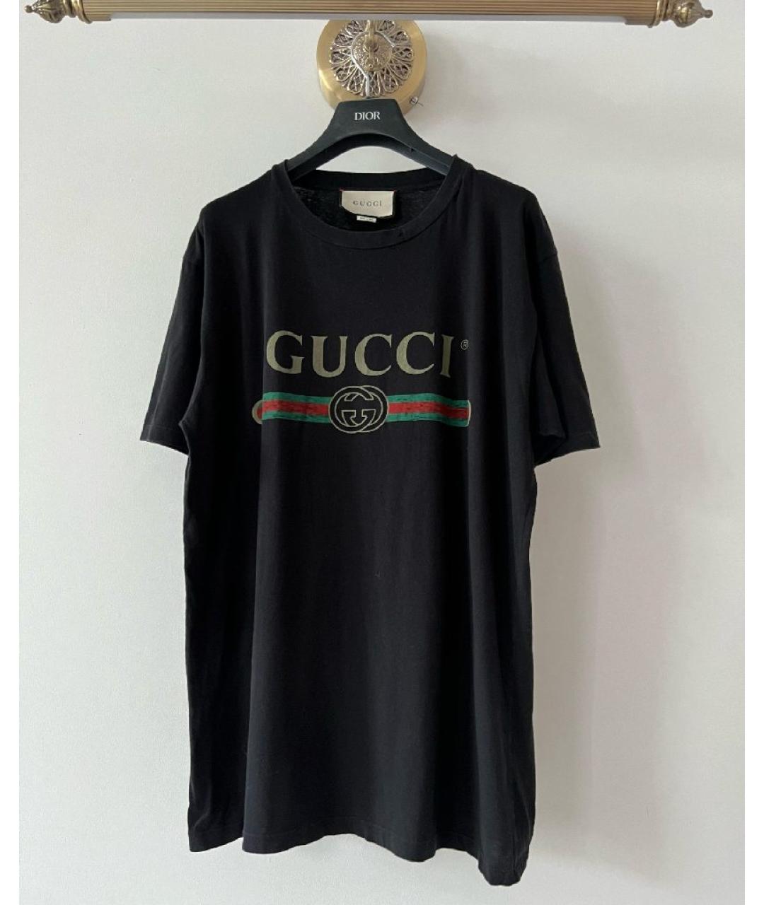 GUCCI Темно-синяя хлопковая футболка, фото 10