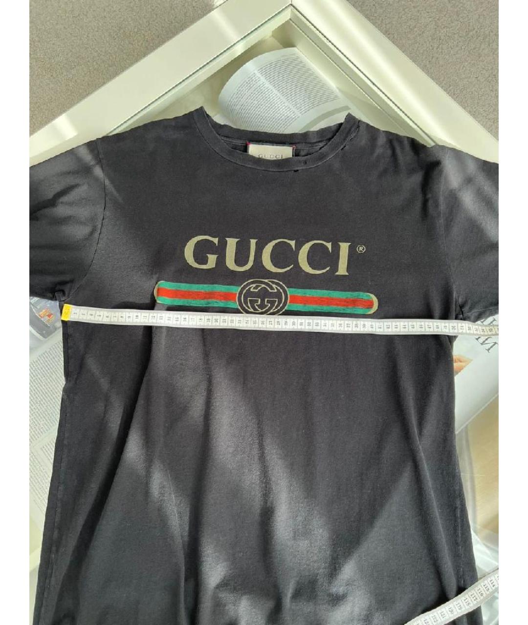 GUCCI Темно-синяя хлопковая футболка, фото 6