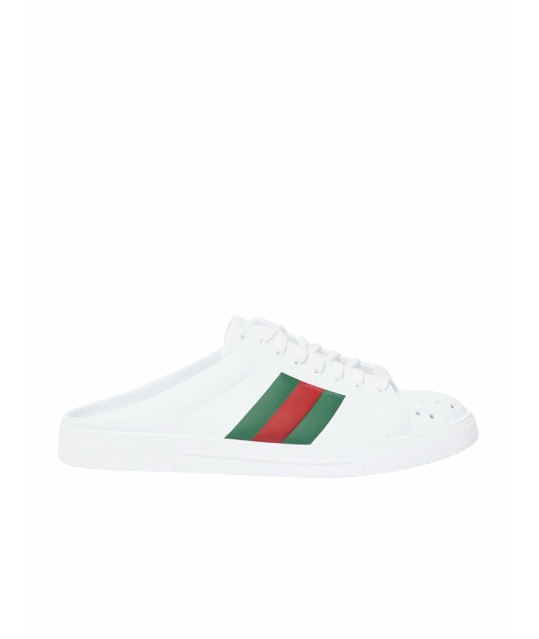 GUCCI Белые резиновые мюли, фото 1