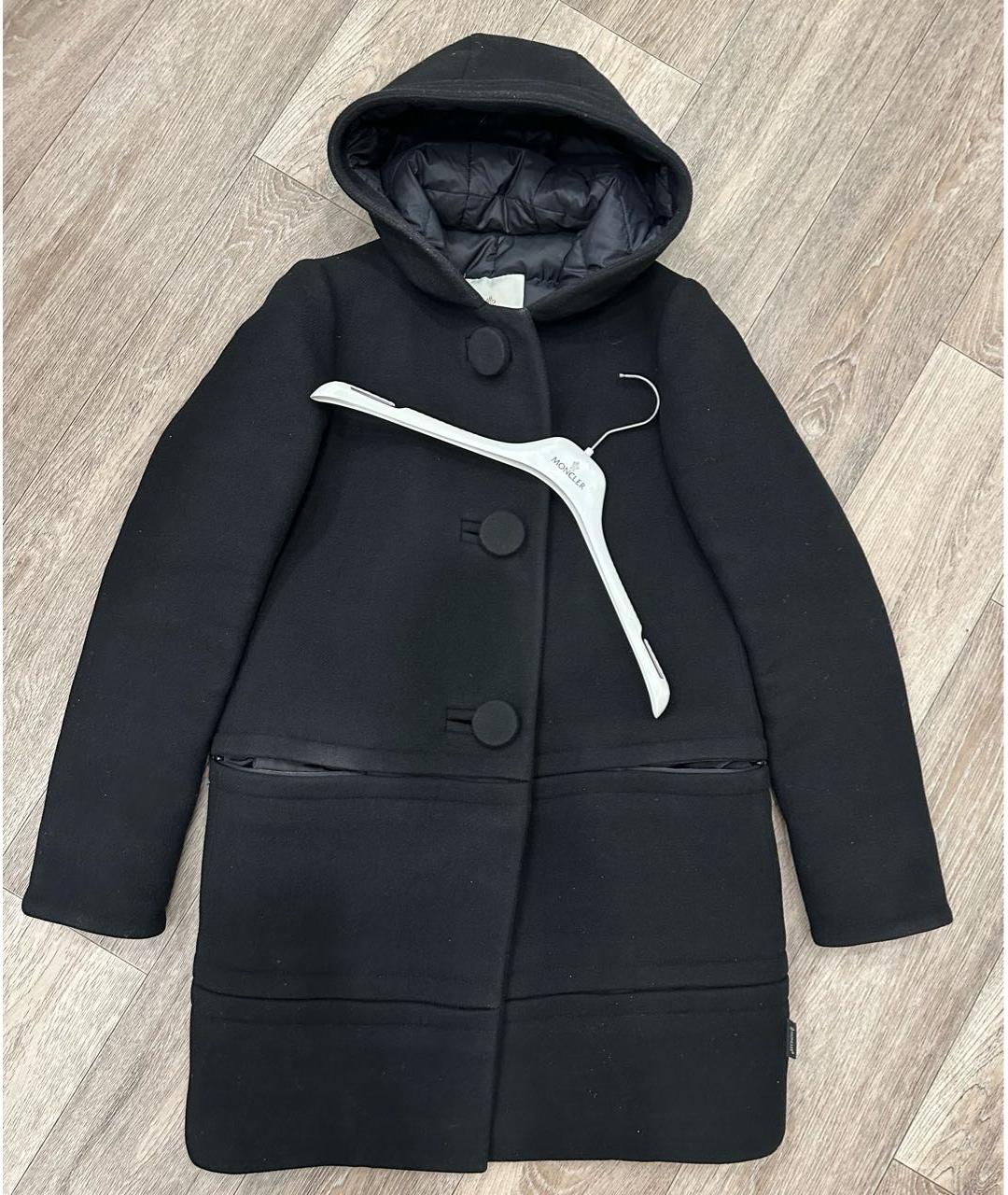 MONCLER Черный шерстяной пуховик, фото 4