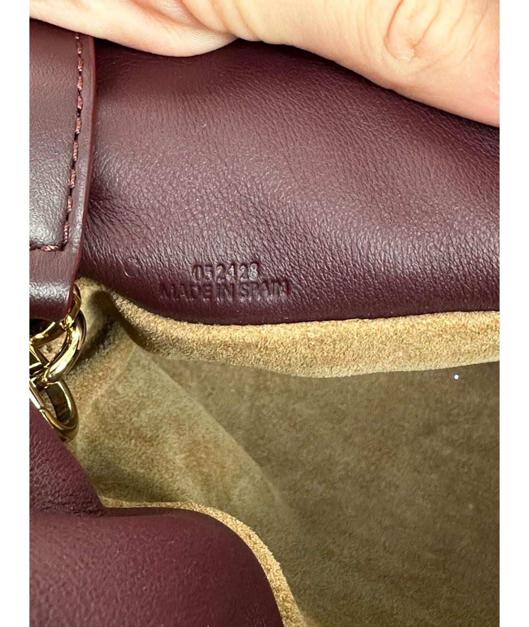 LOEWE Бордовая кожаная сумка через плечо, фото 5