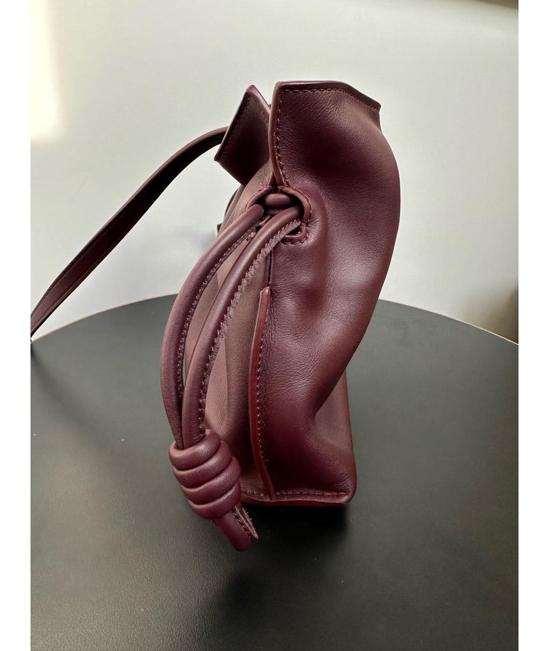 LOEWE Бордовая кожаная сумка через плечо, фото 3