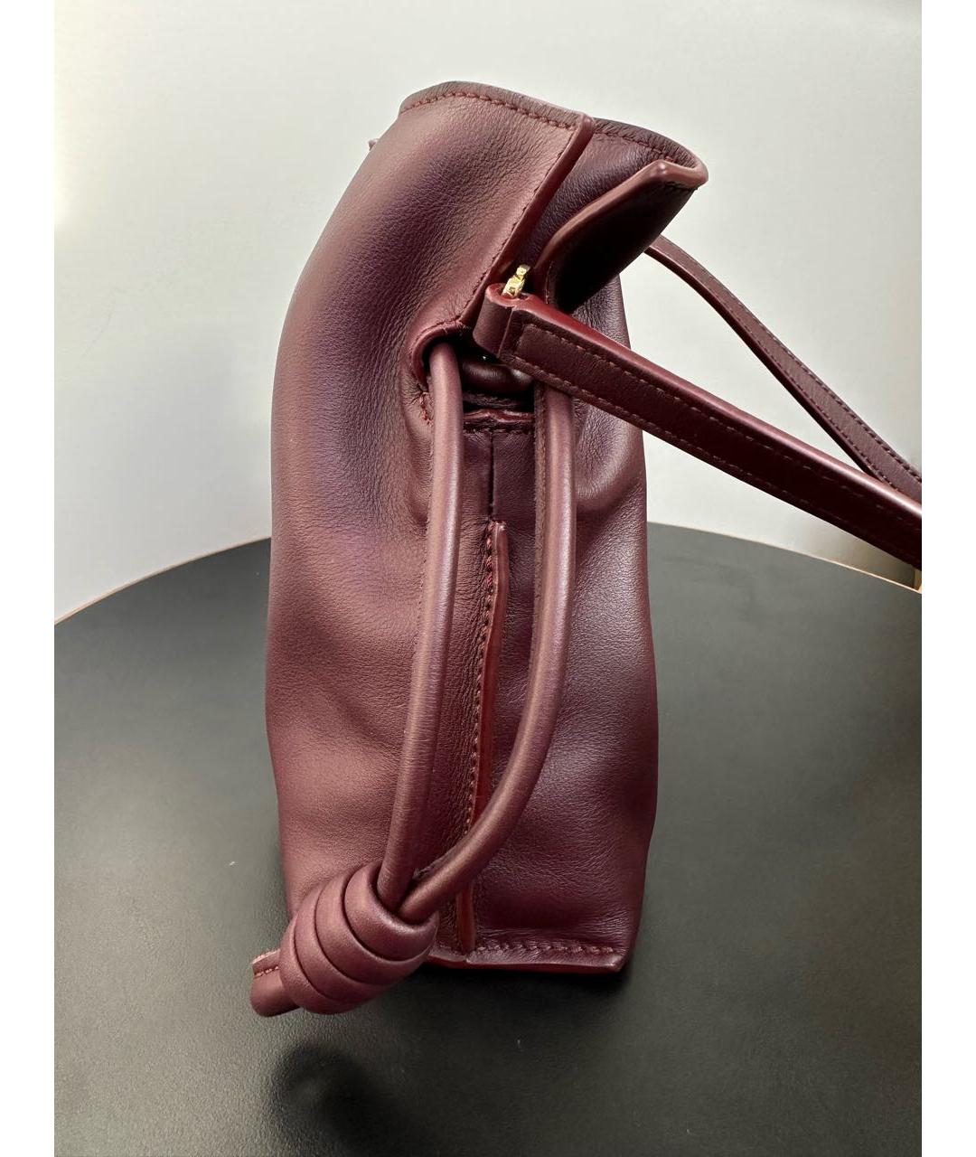 LOEWE Бордовая кожаная сумка через плечо, фото 2
