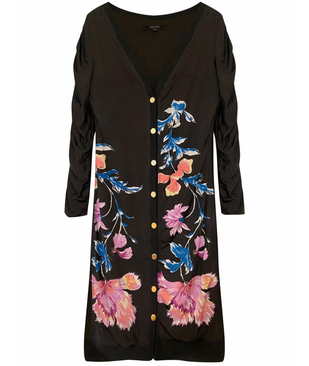 GUCCI Черное вискозное повседневное платье, фото 1
