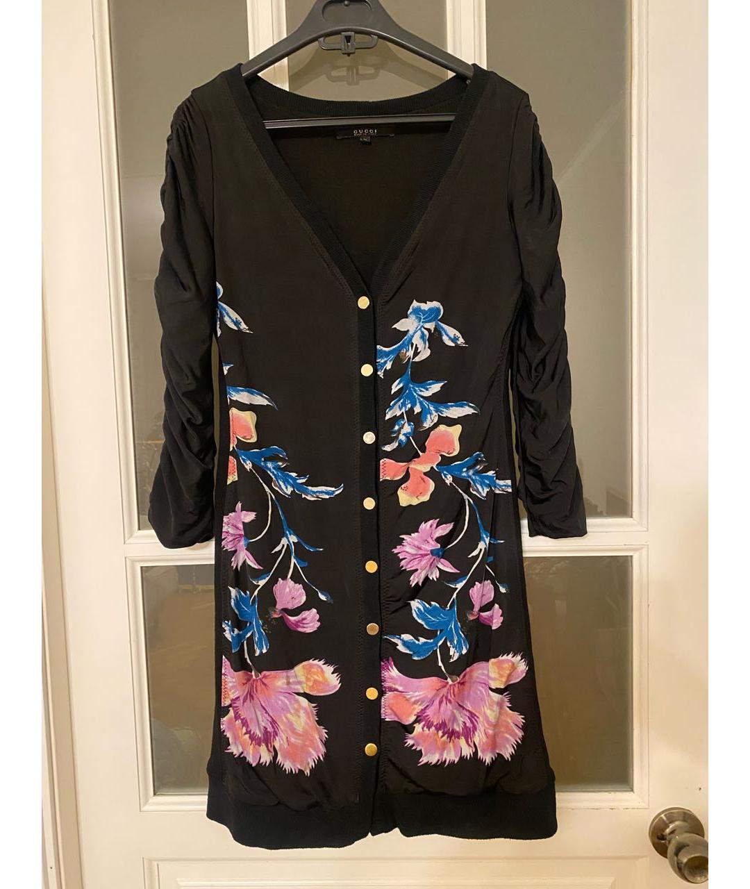 GUCCI Черное вискозное повседневное платье, фото 8