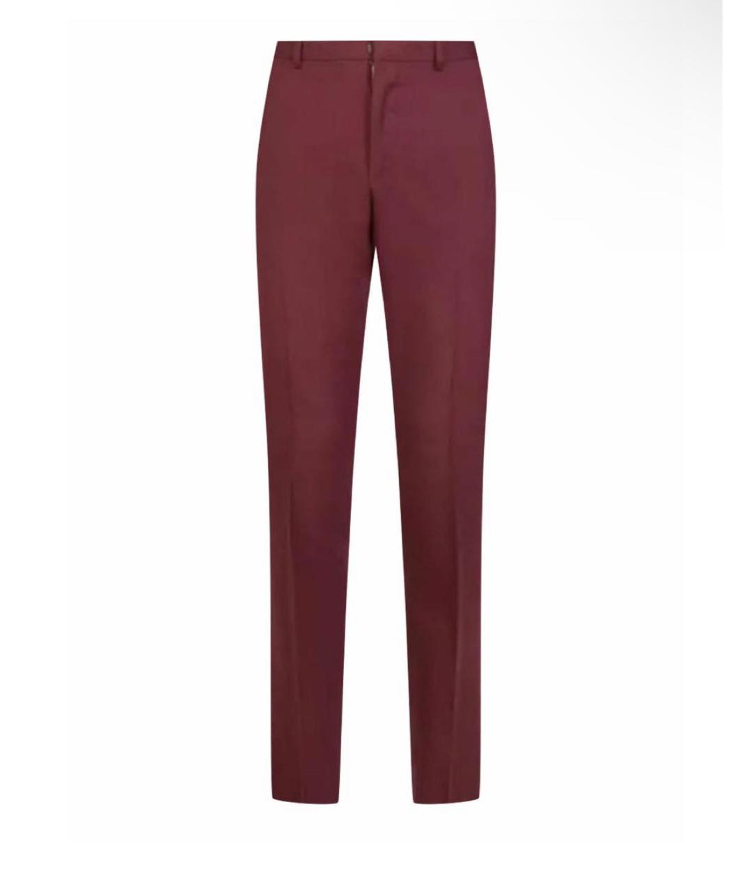GUCCI Бордовые шерстяные брюки узкие, фото 9