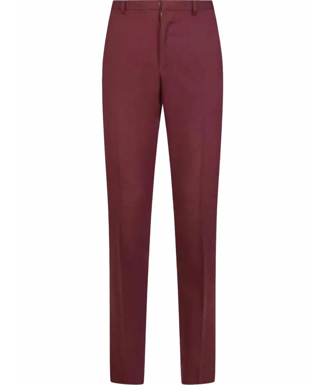 GUCCI Бордовые шерстяные брюки узкие, фото 1