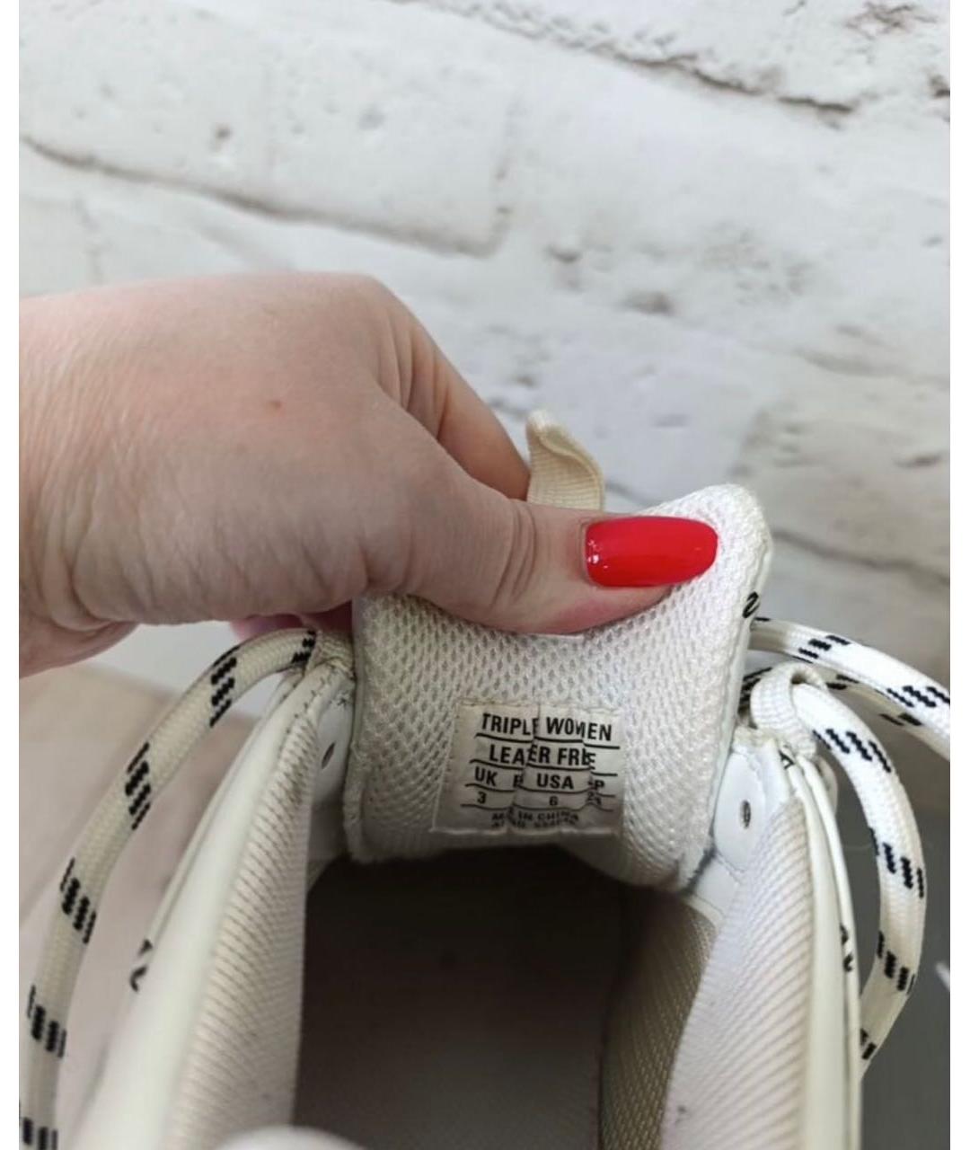 BALENCIAGA Белые кожаные кроссовки, фото 7