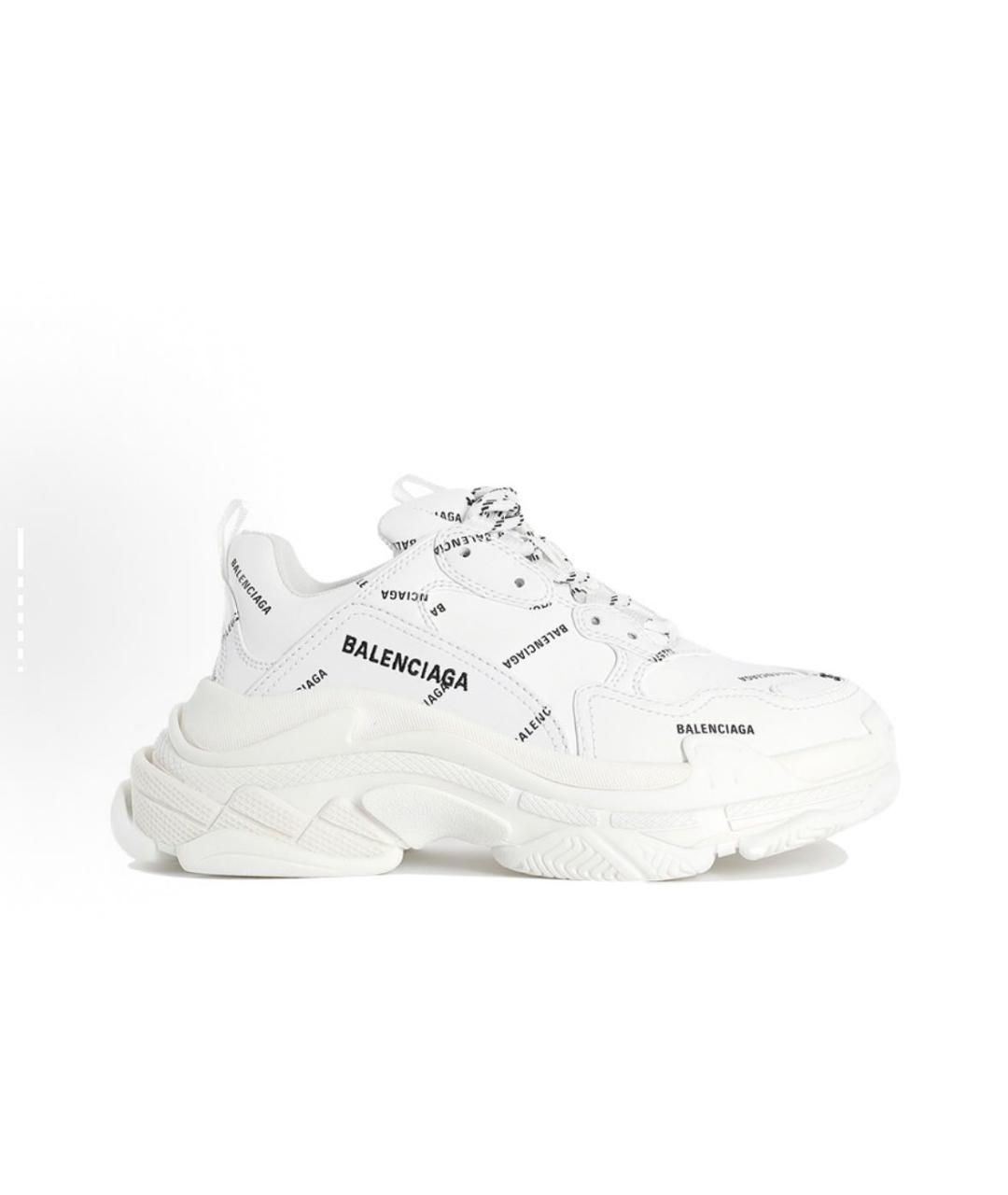 BALENCIAGA Белые кожаные кроссовки, фото 8